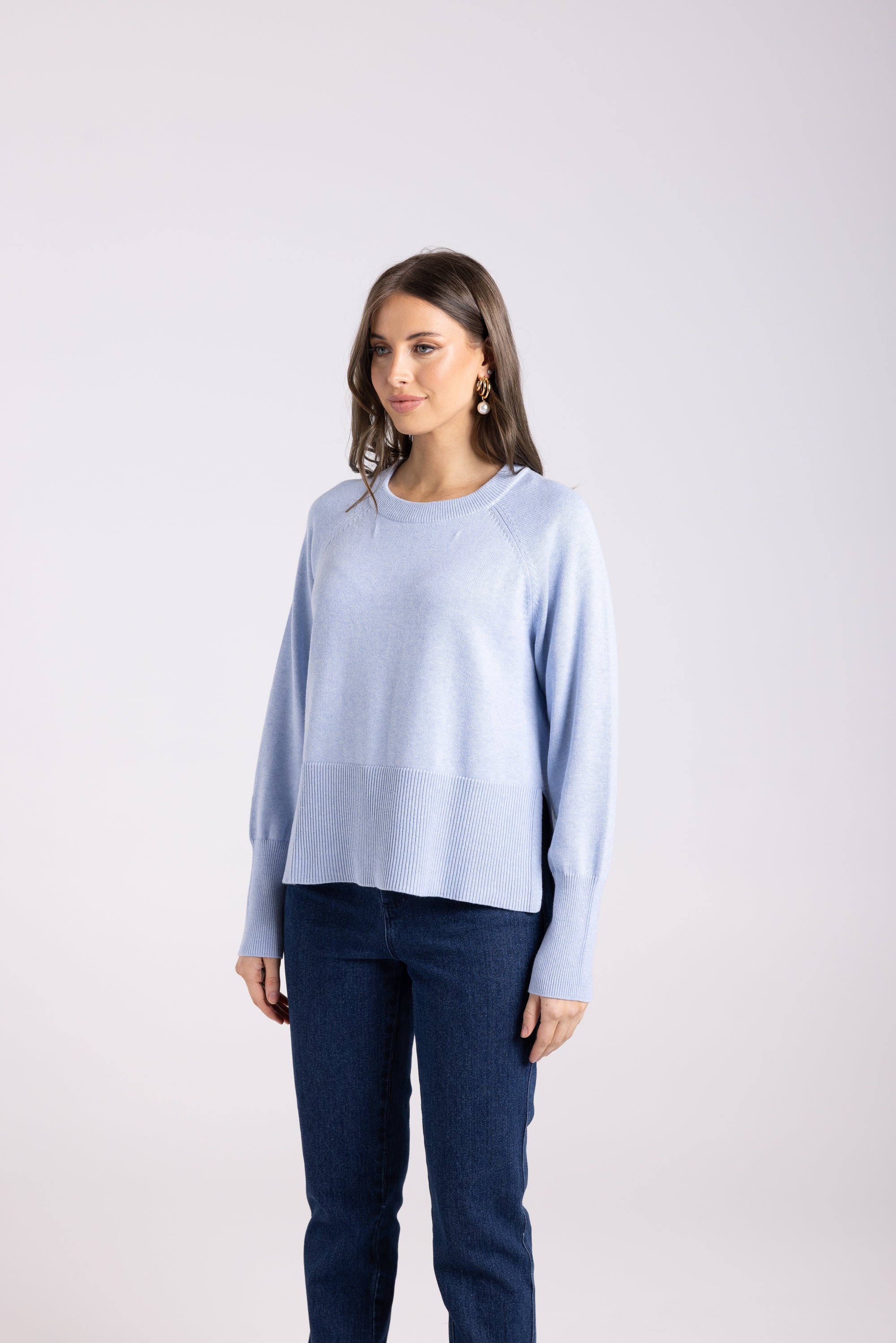 Two-T's Crew Neck Sweater - Powder Blue