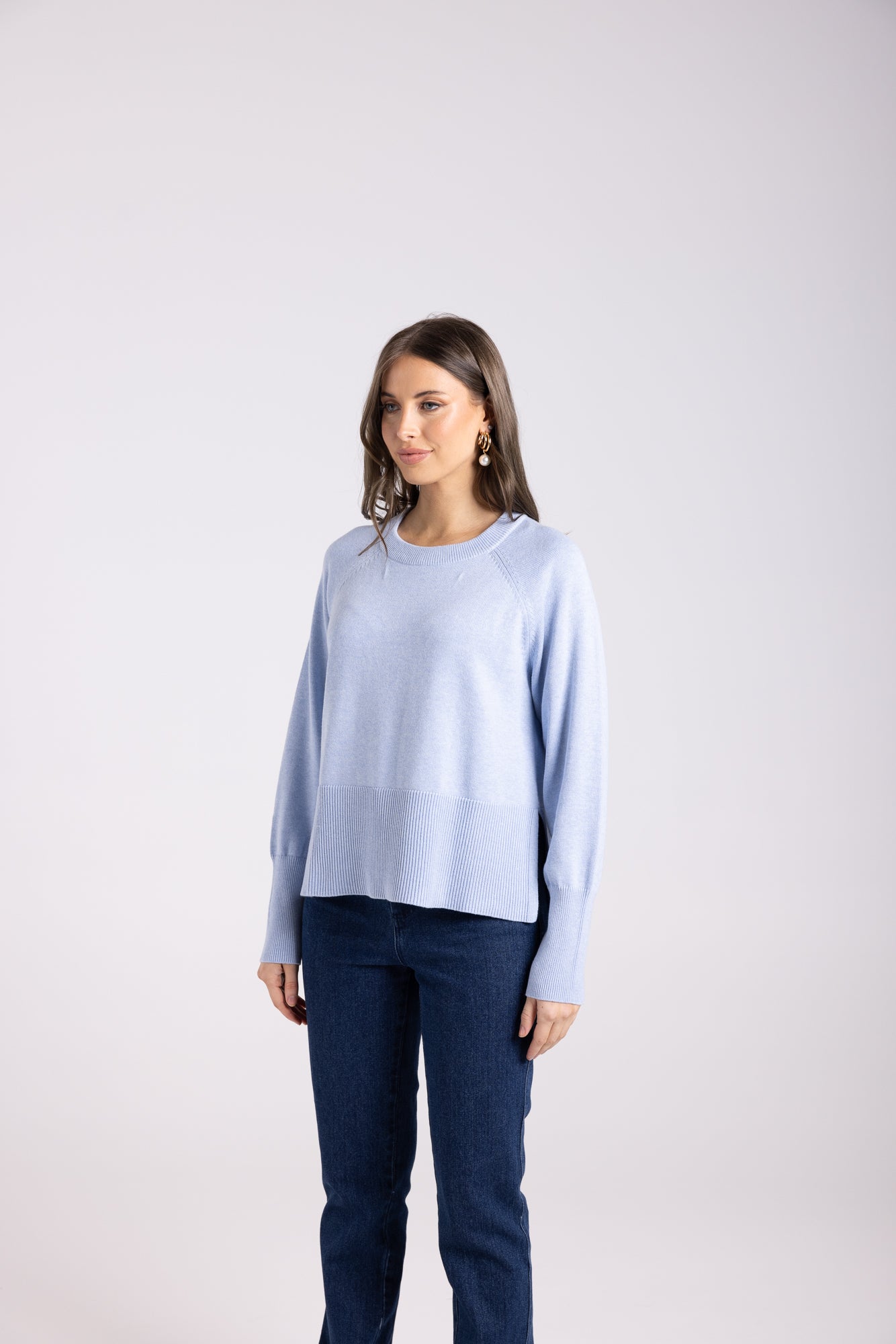 Two-T's Crew Neck Sweater - Powder Blue