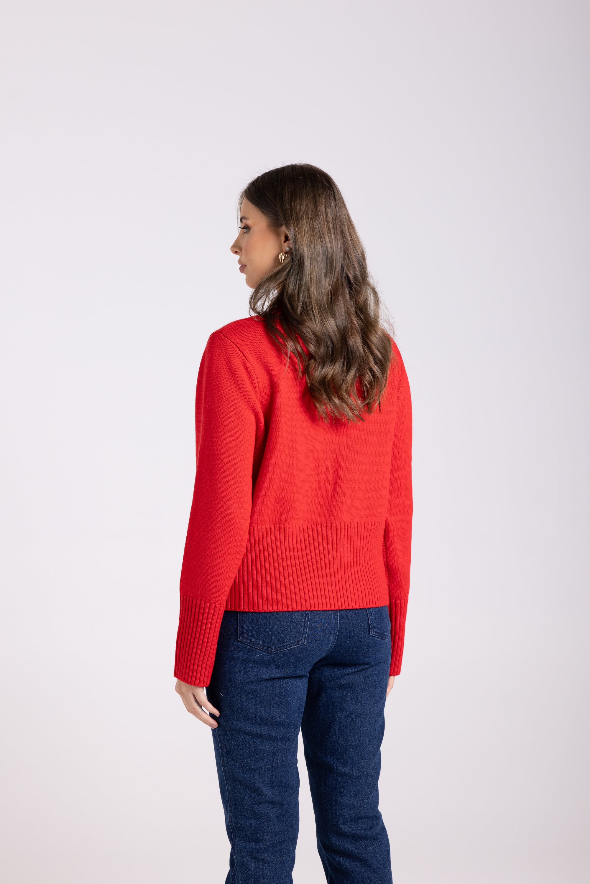 Two T's Zip Cardigan - Poppy