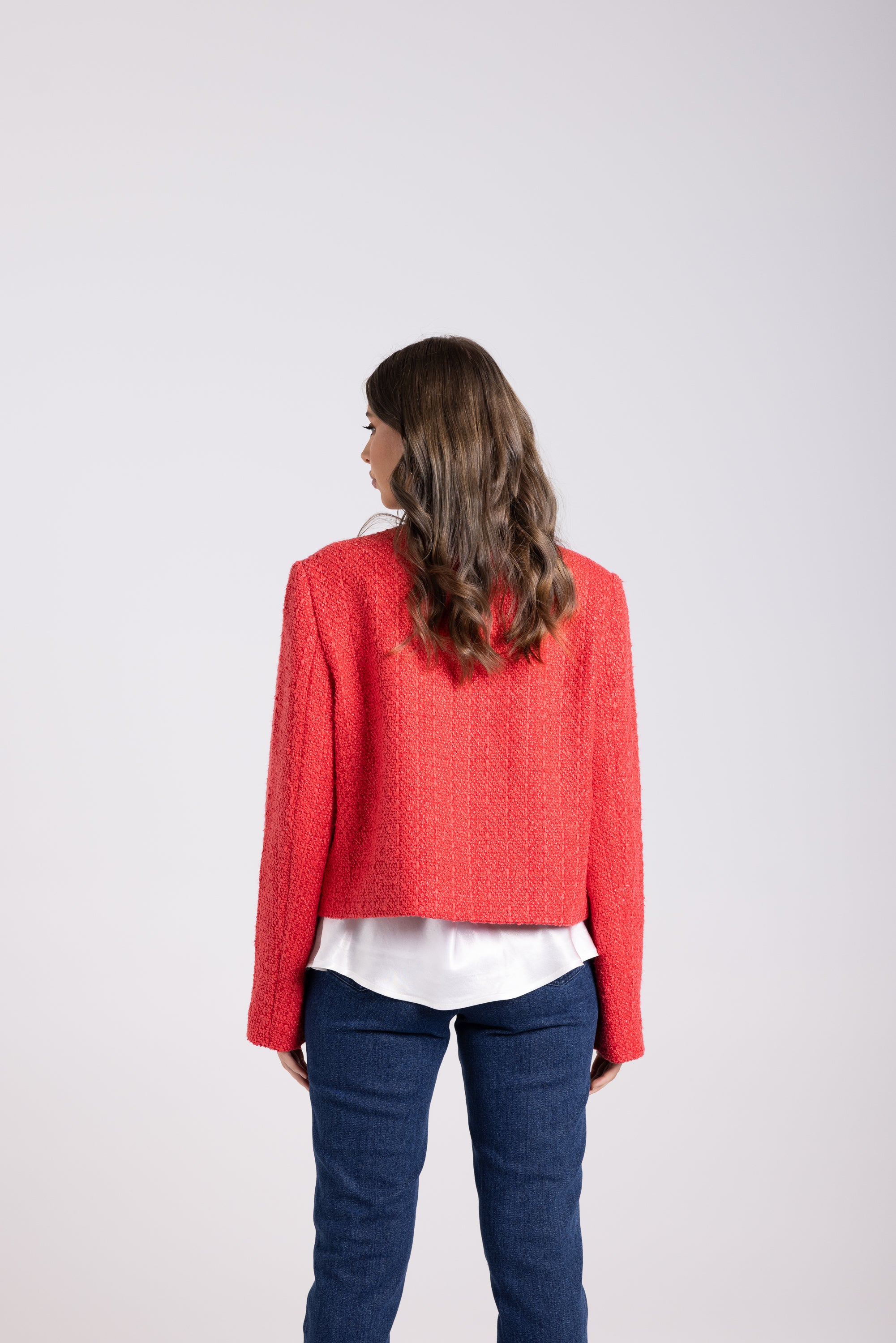 Two-T's Crop Boucle Jacket - Scarlett