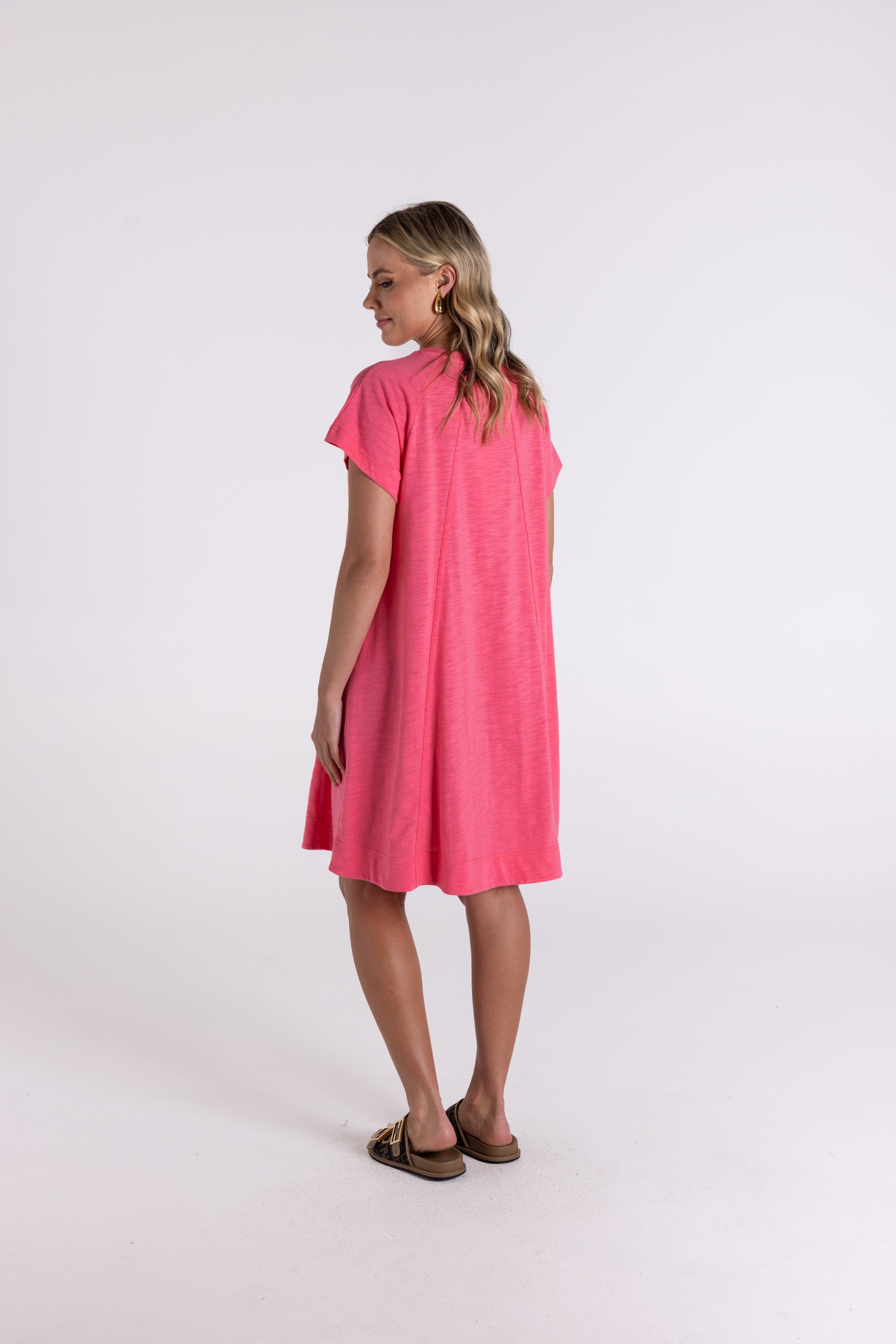 Two T's Jersey T-Shirt Dress - Flamingo