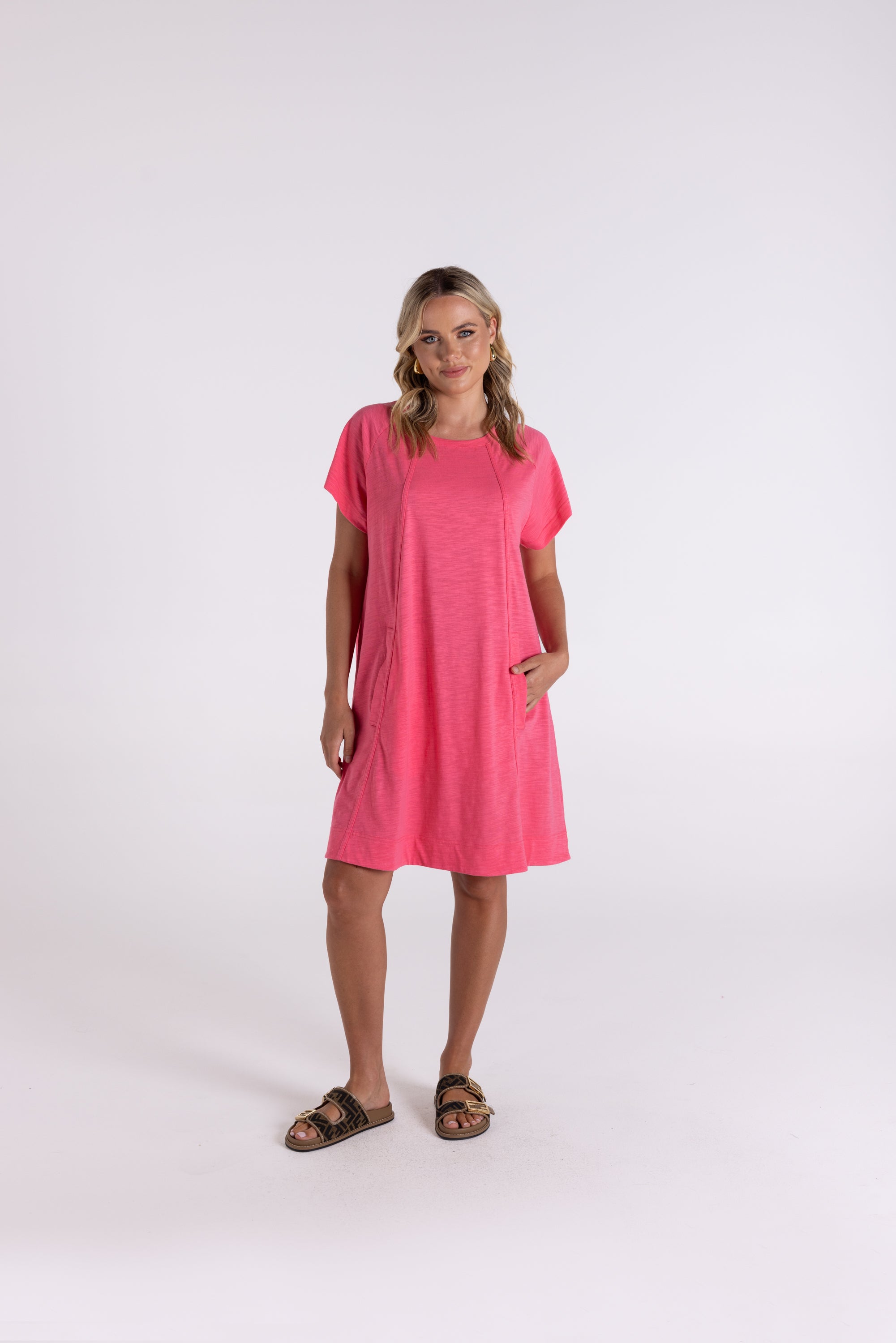 Two T's Jersey T-Shirt Dress - Flamingo