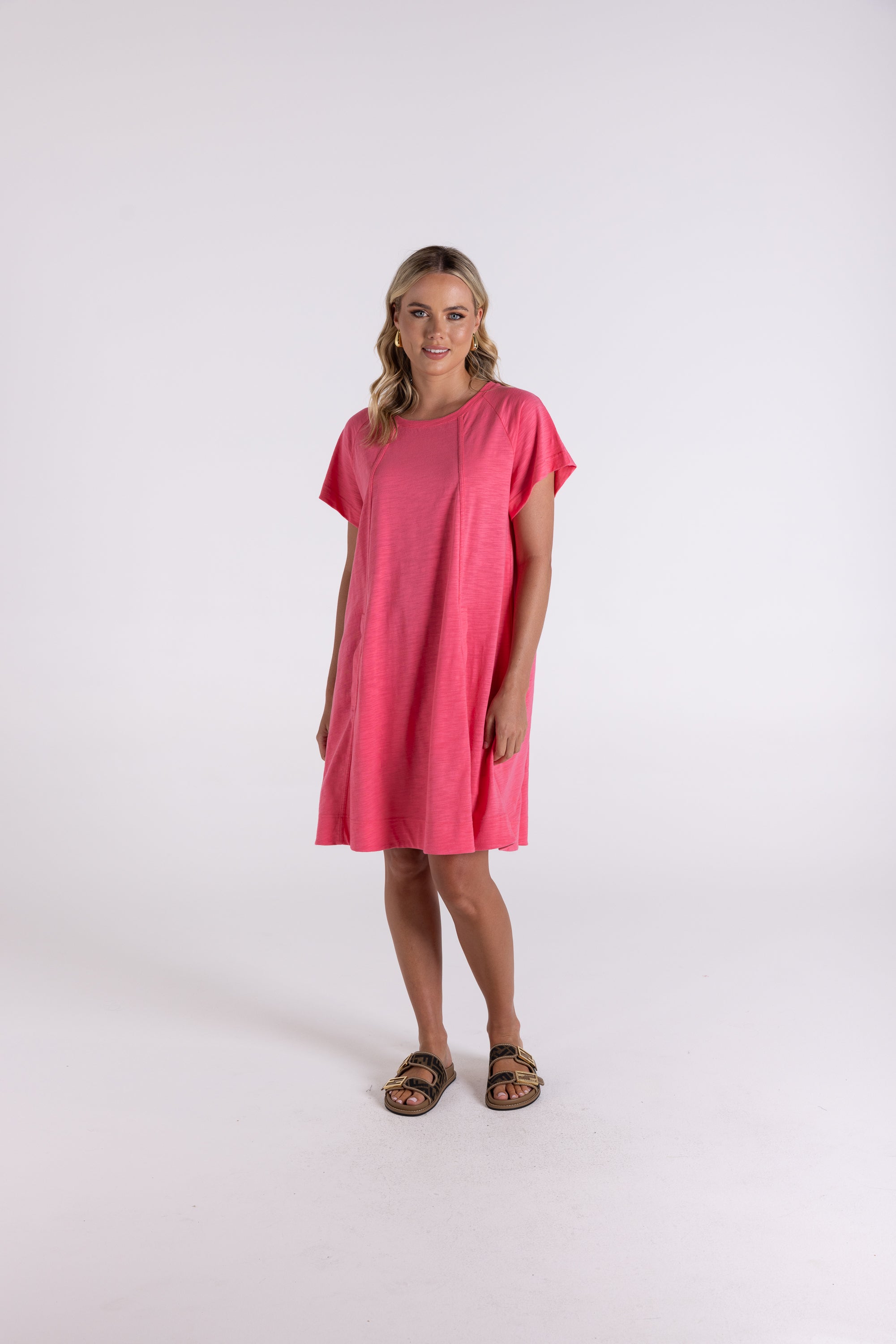 Two T's Jersey T-Shirt Dress - Flamingo