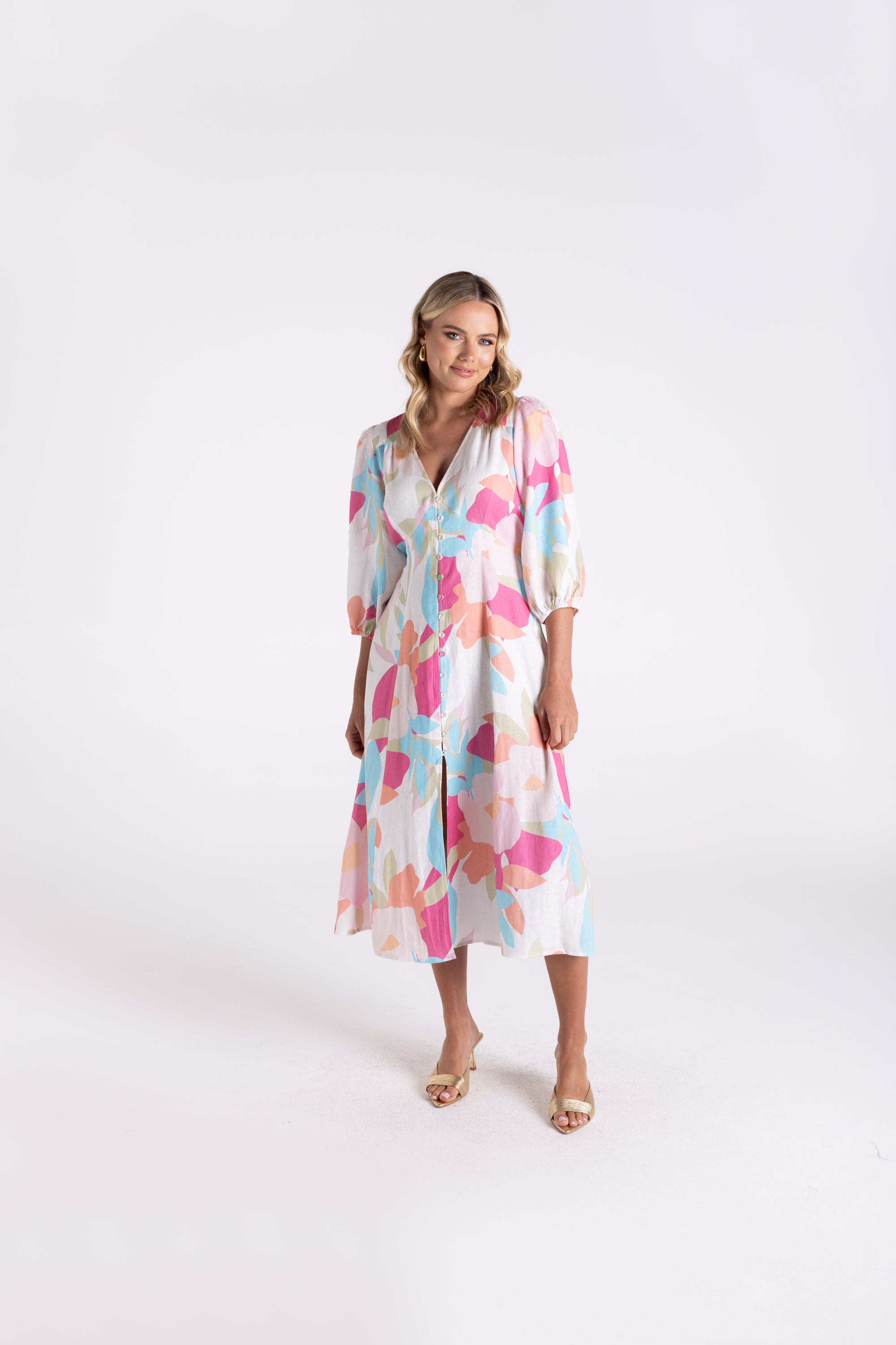 Two T's Anna Print Midi Dress