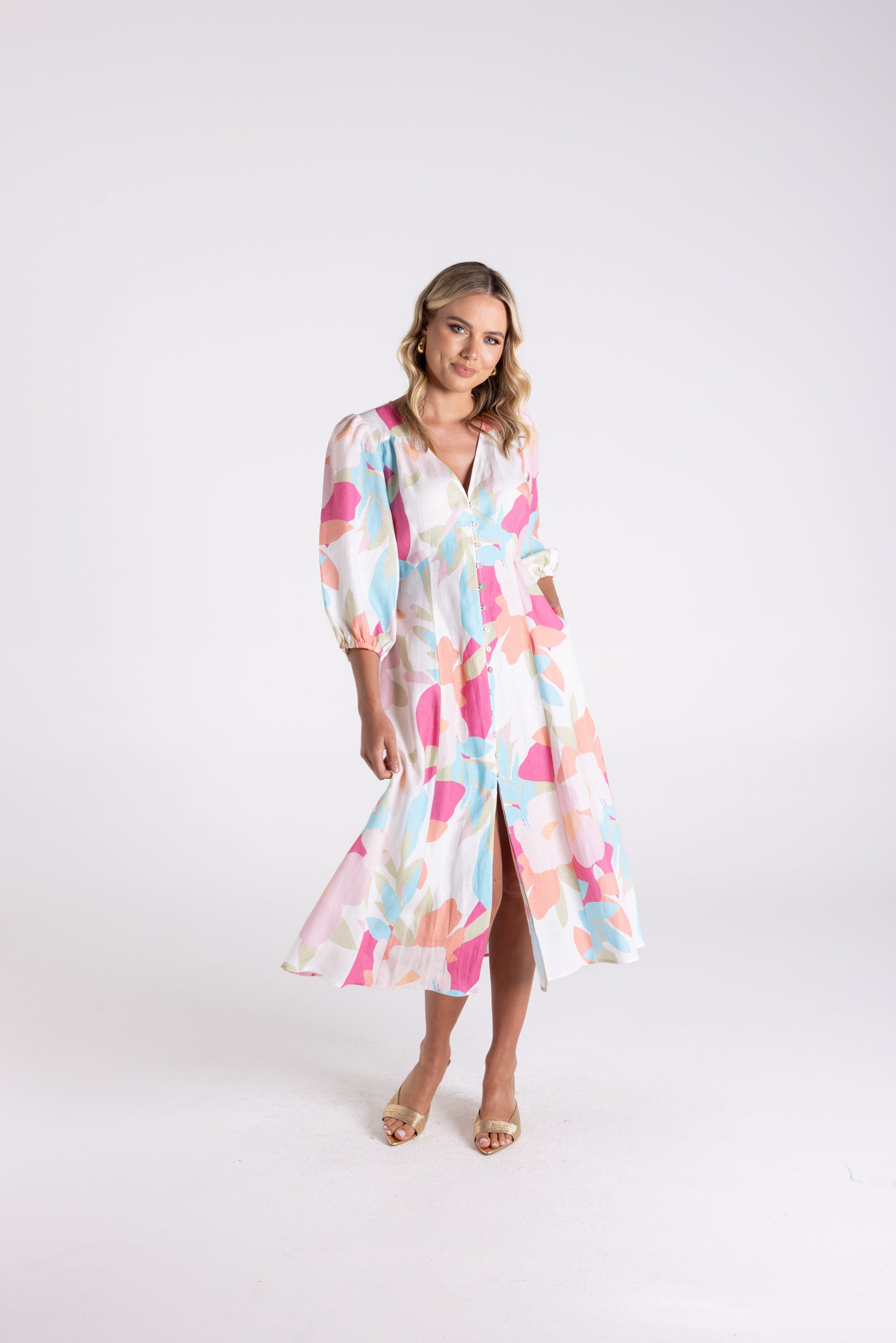 Two T's Anna Print Midi Dress