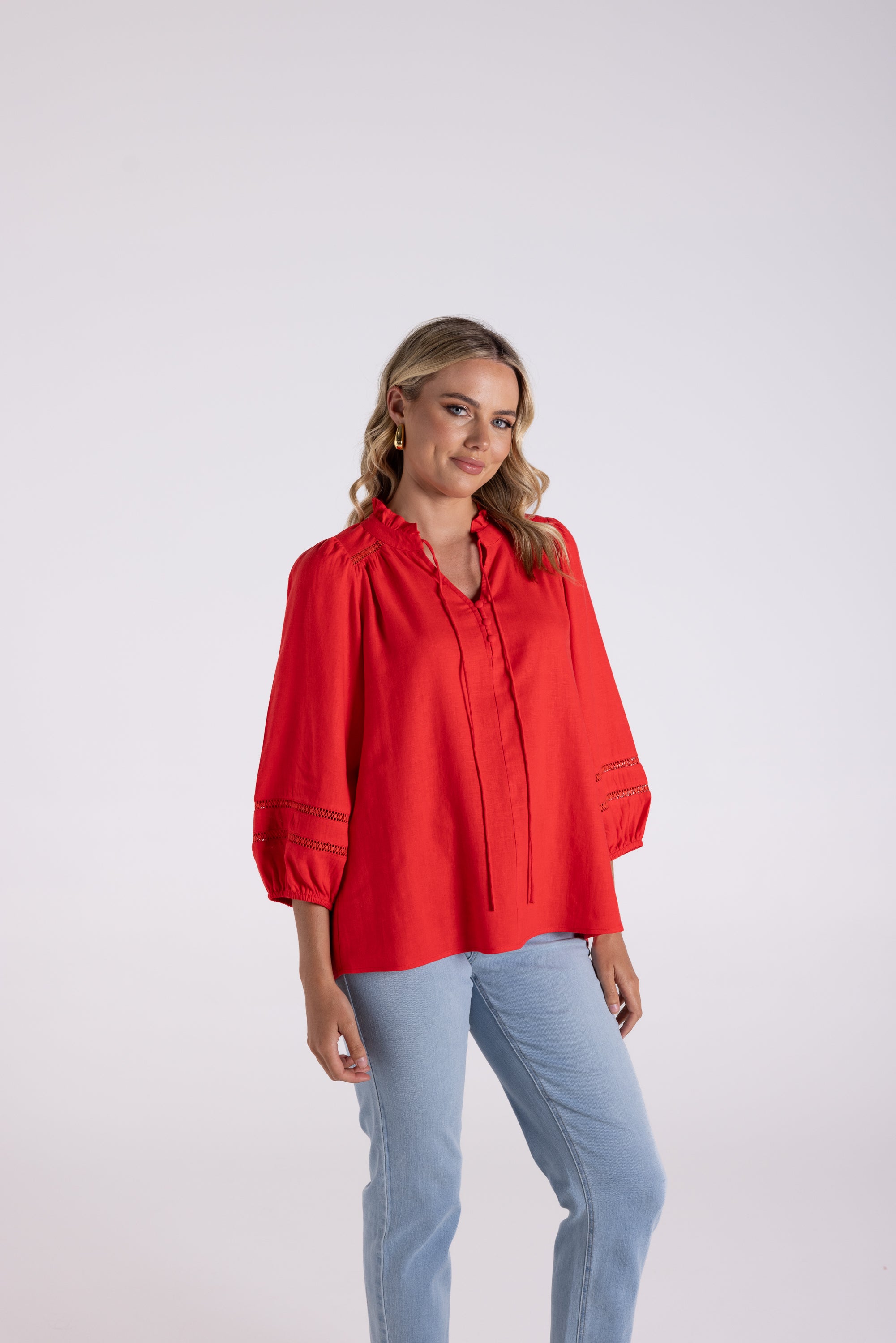 Two T's Linen Viscose Top - Sunset