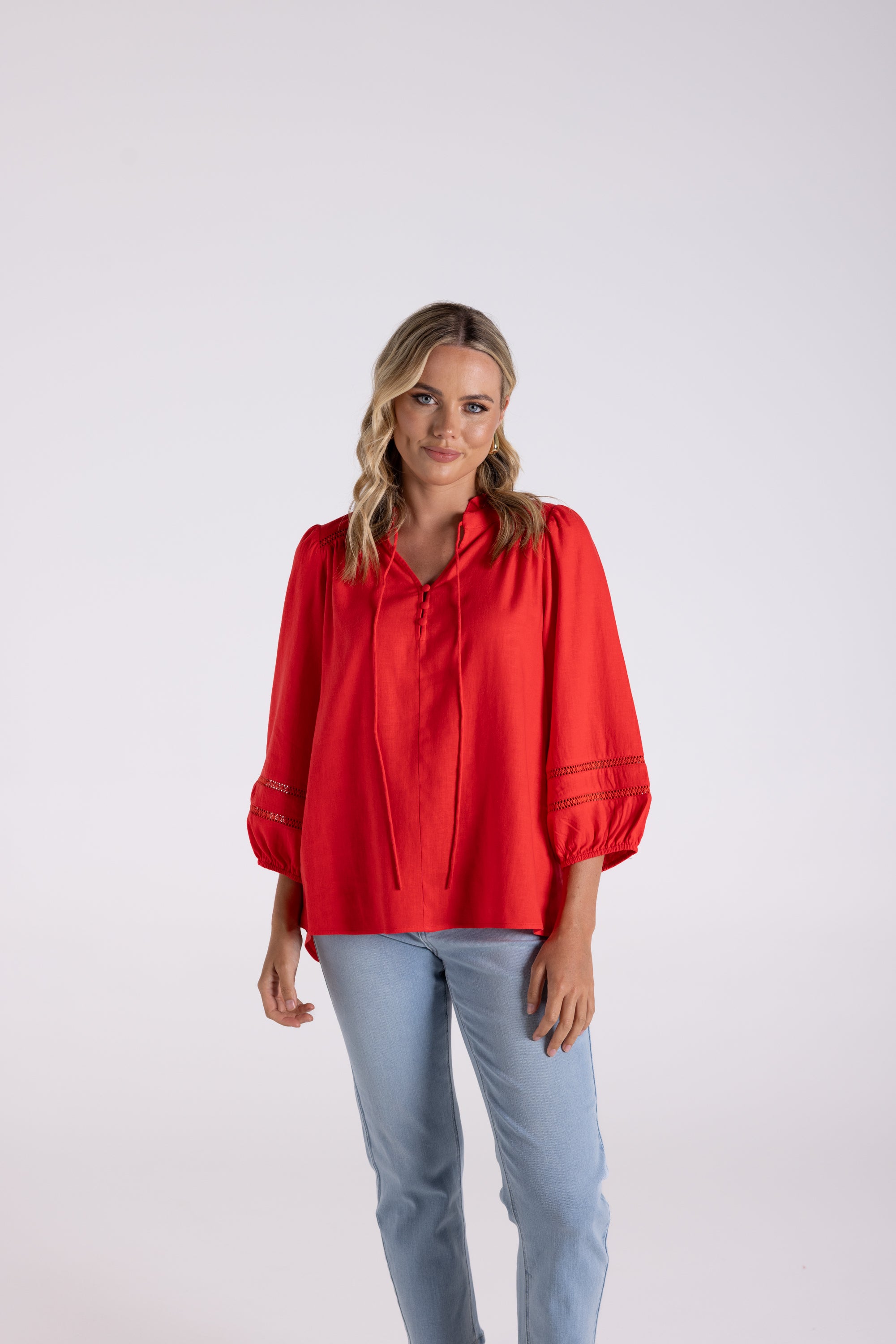 Two T's Linen Viscose Top - Sunset