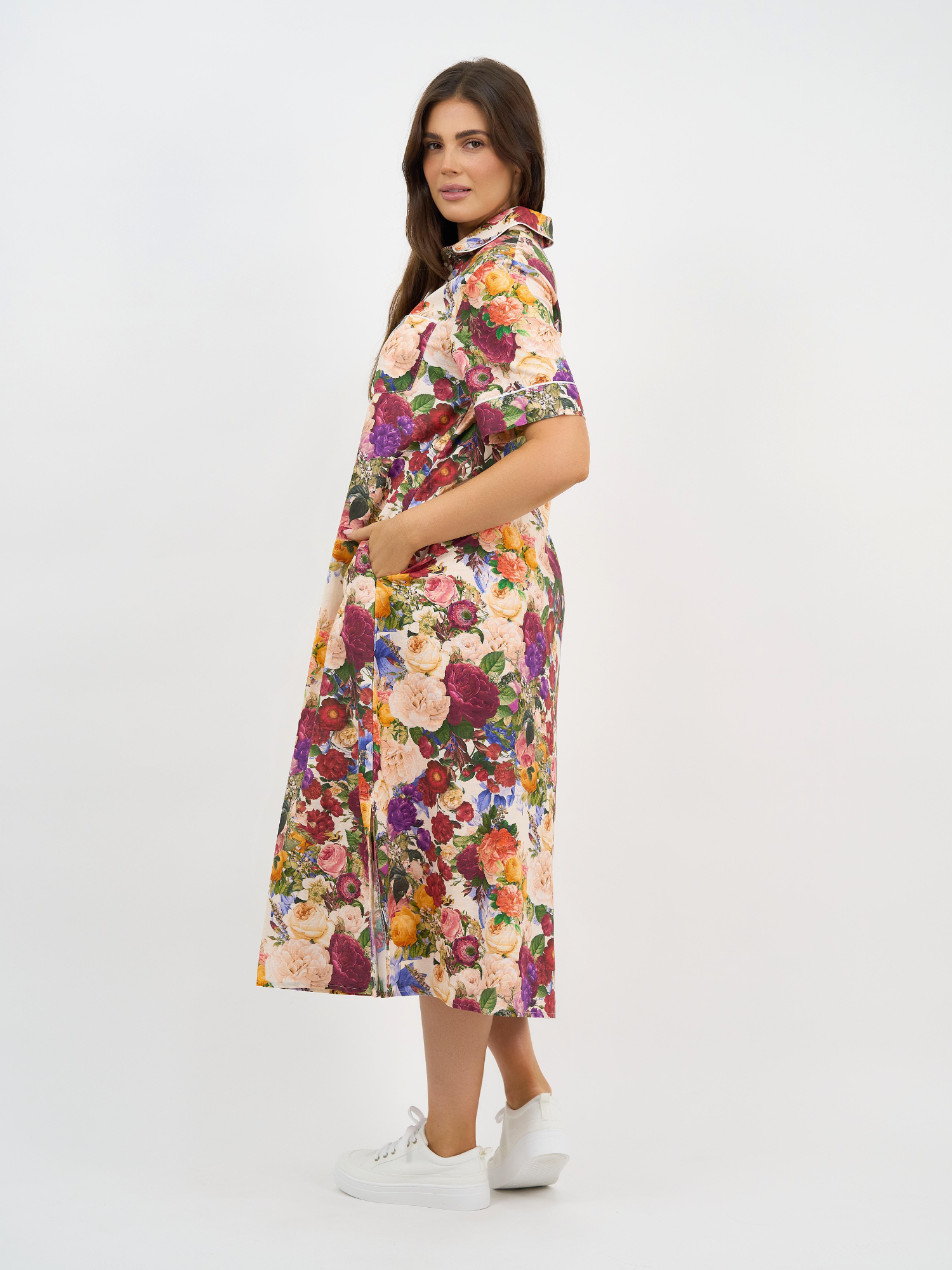 Liberty Rose Bloom Floral Belted Shirt Dress