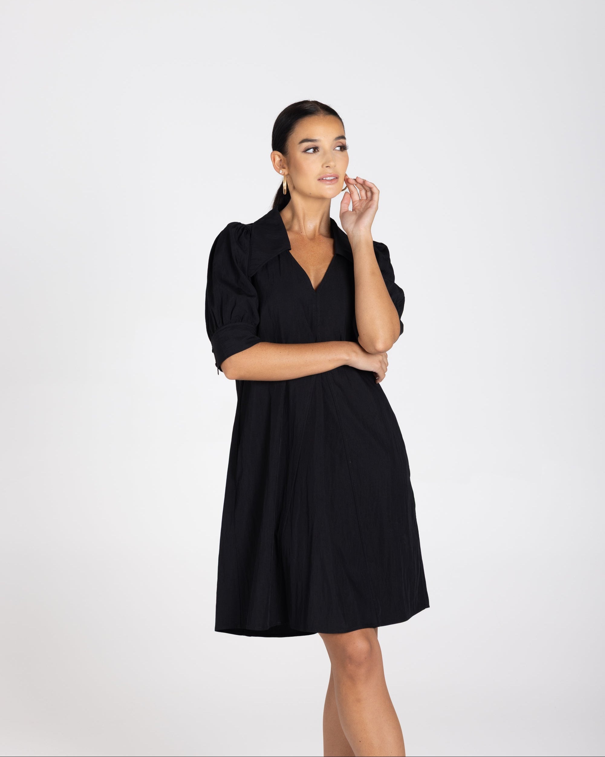 Two T's V Neck Dress - Black