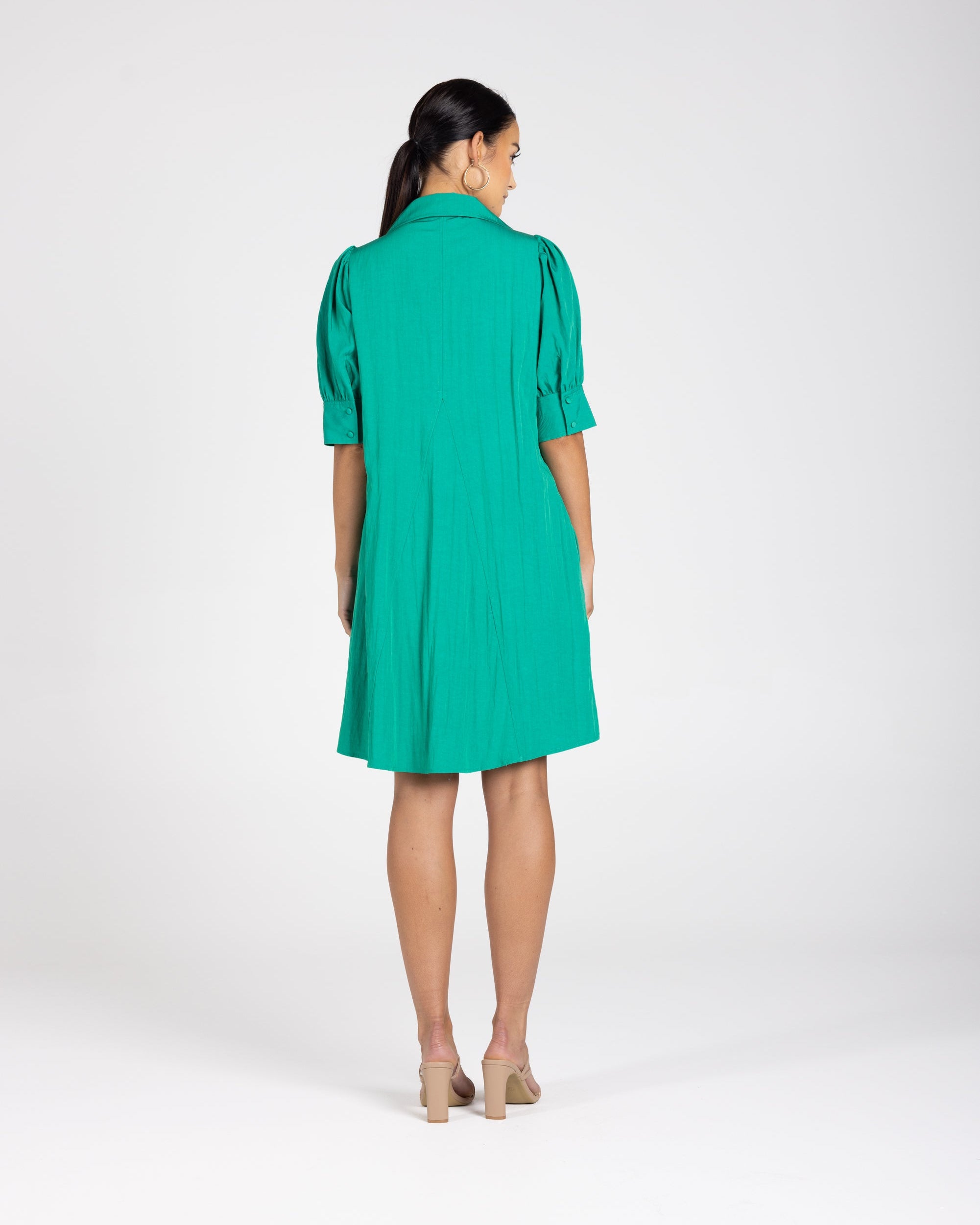 Two T's V Neck Dress - Emerald