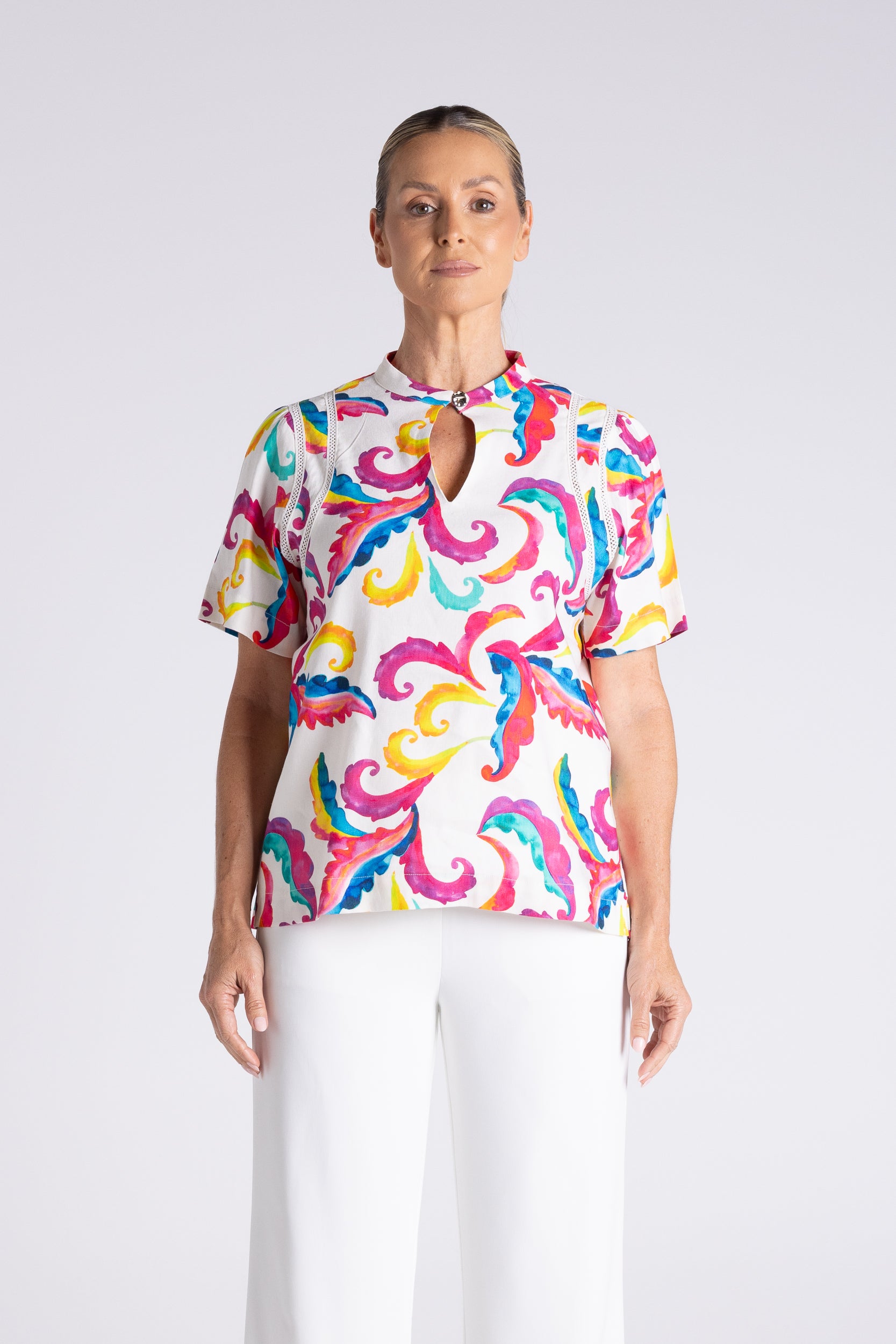 Two T's Carnival Print Top