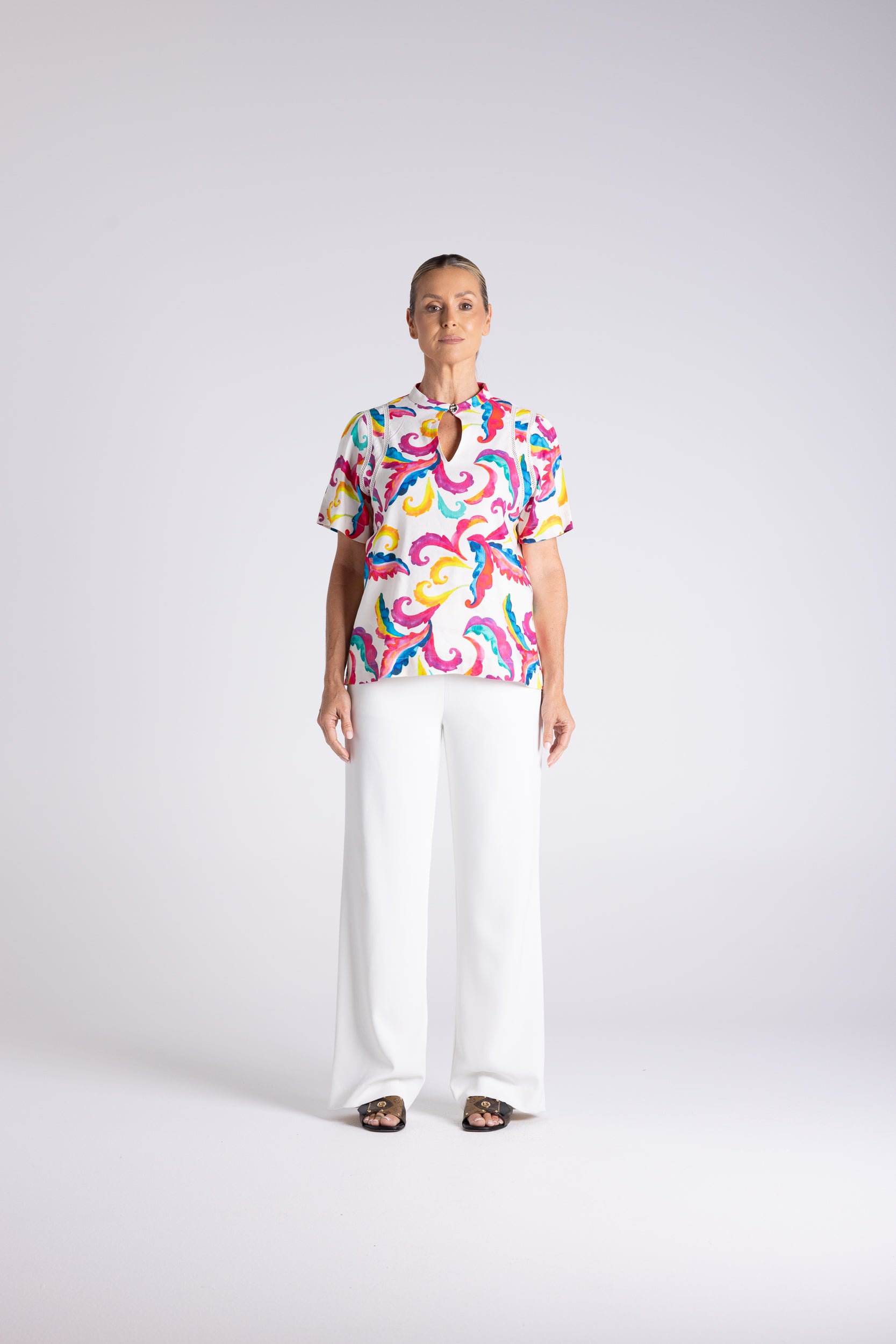 Two T's Carnival Print Top