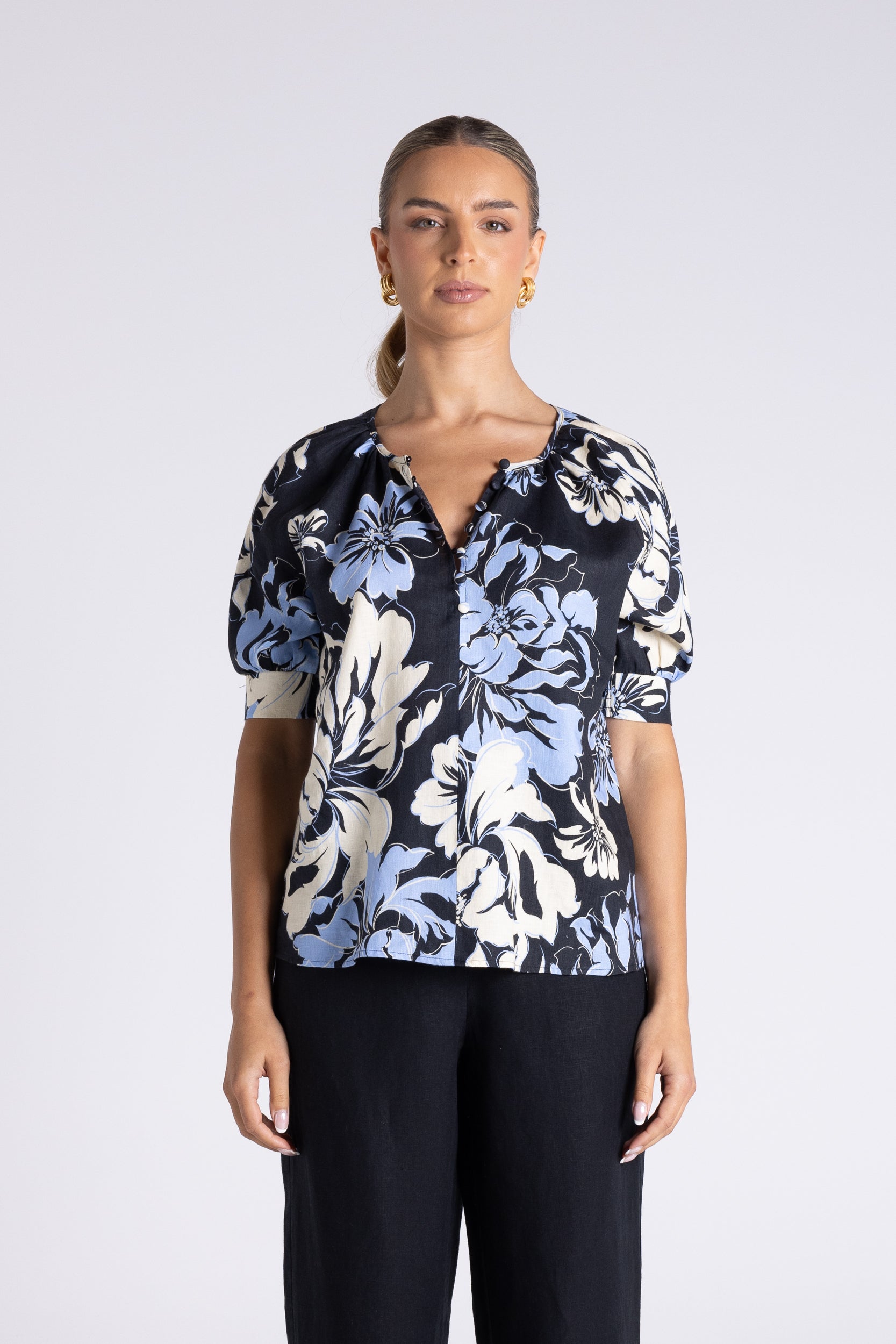 Two T's Peonie Print Top