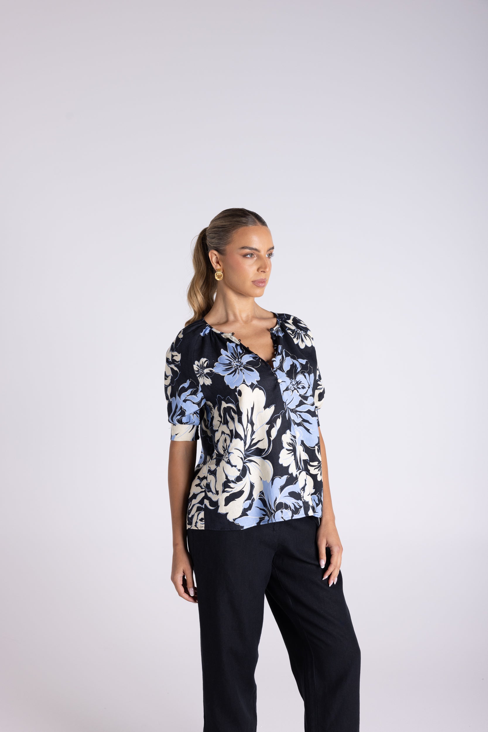 Two T's Peonie Print Top