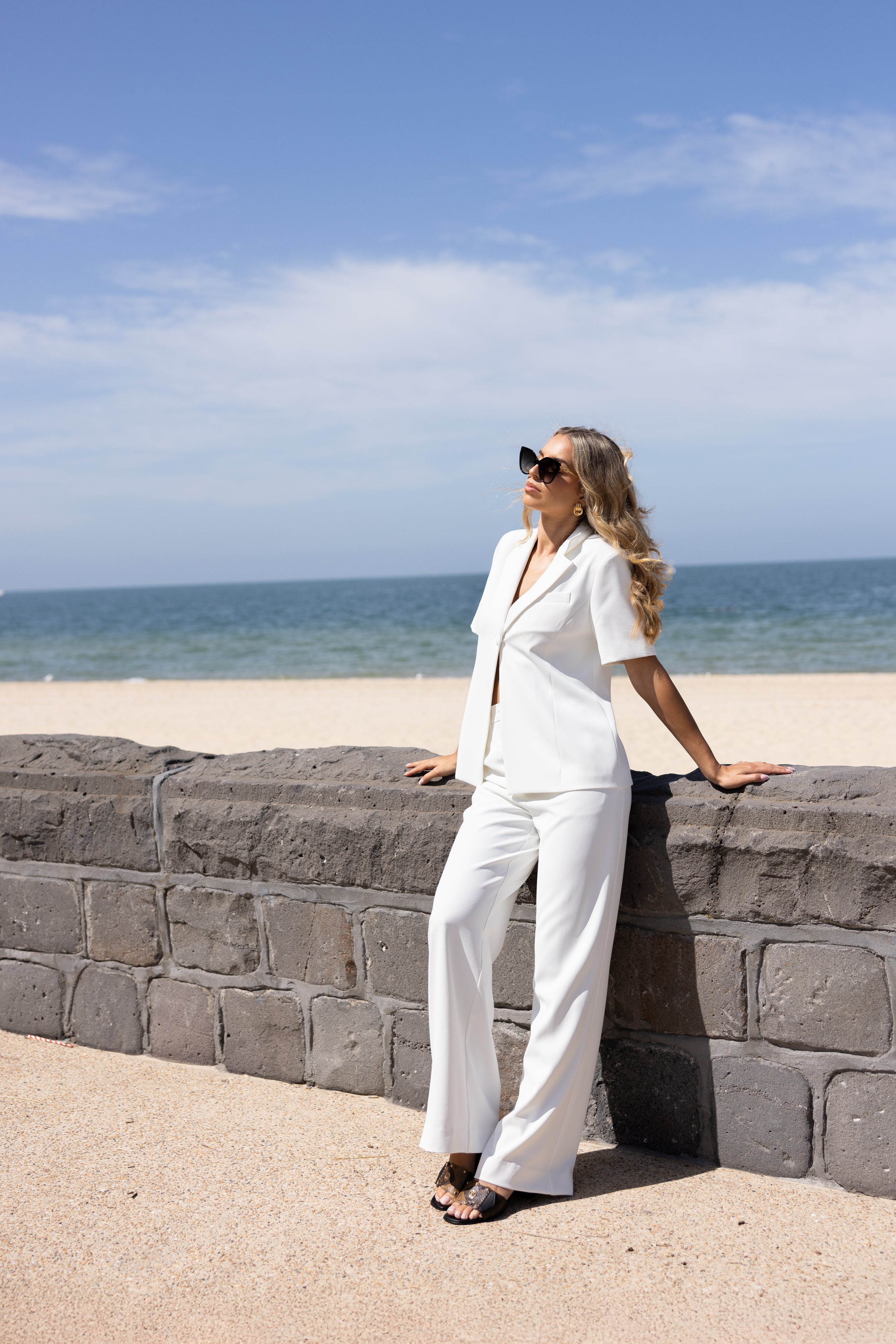 Two T's Luna 7/8 Linen Pant - White