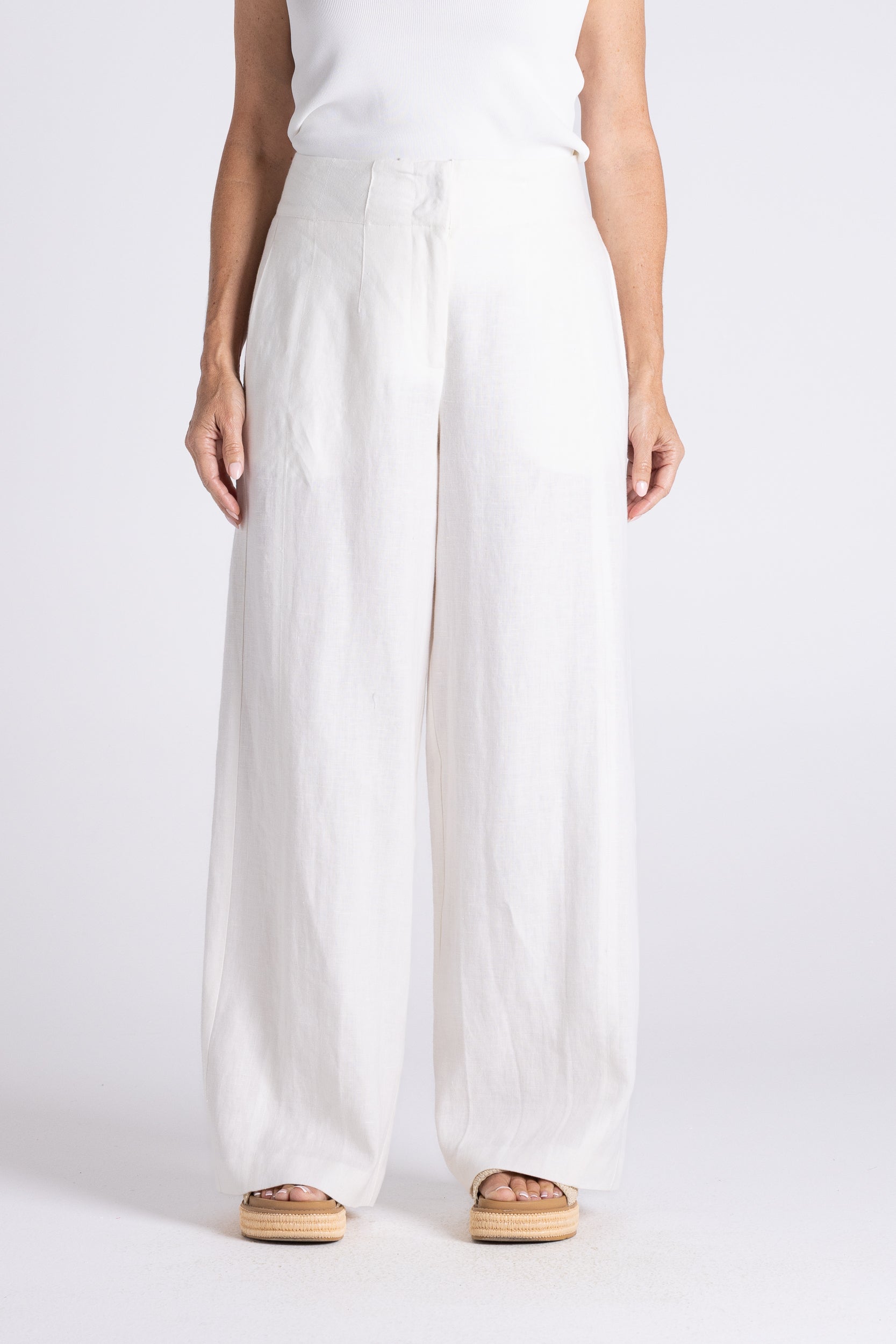 Two T's Abbey Wide Leg Pant - Milk