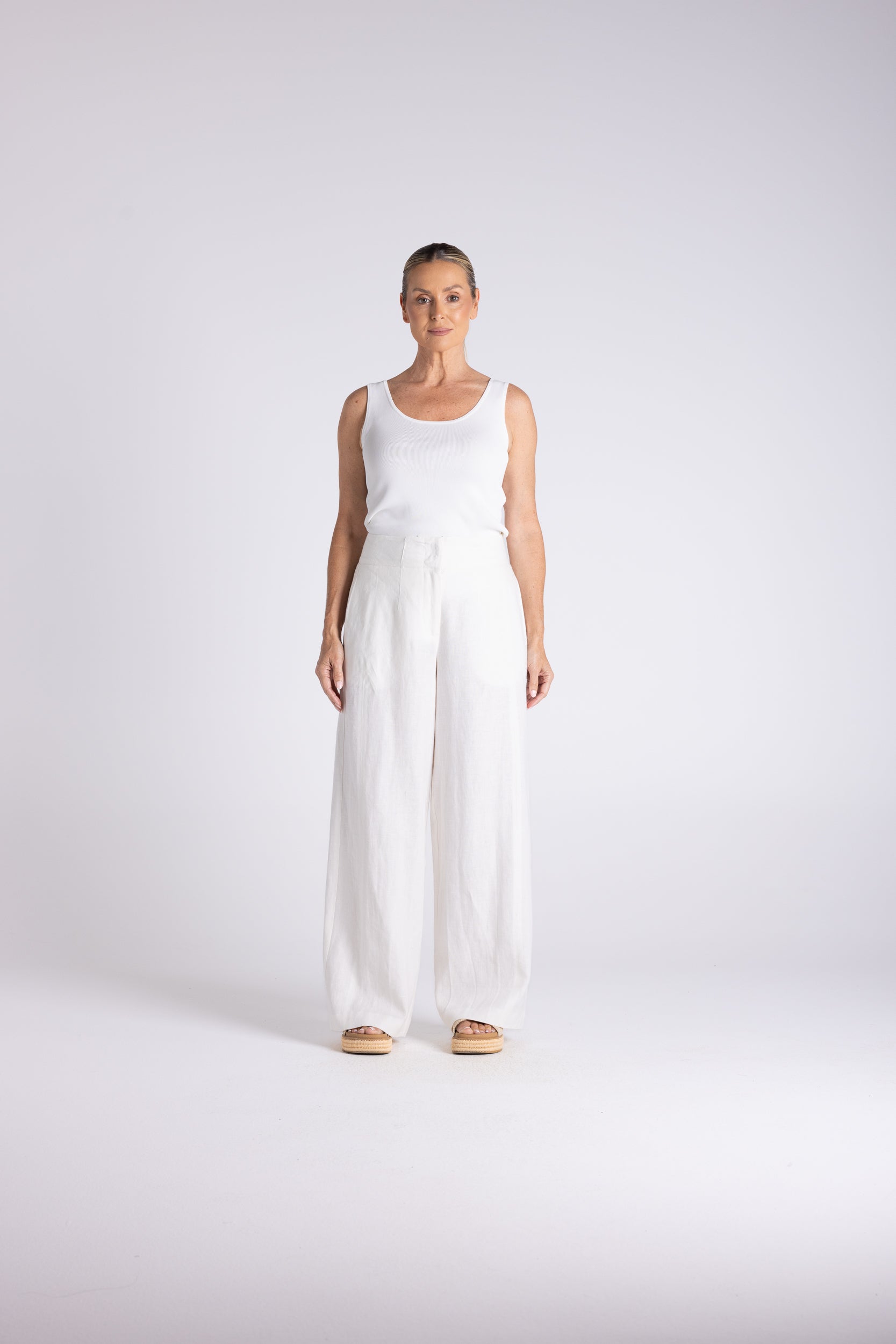 Two T's Abbey Wide Leg Pant - Milk