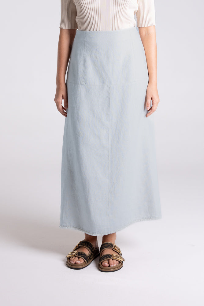 Two T's Tweed Linen Midi Skirt - Sea Foam