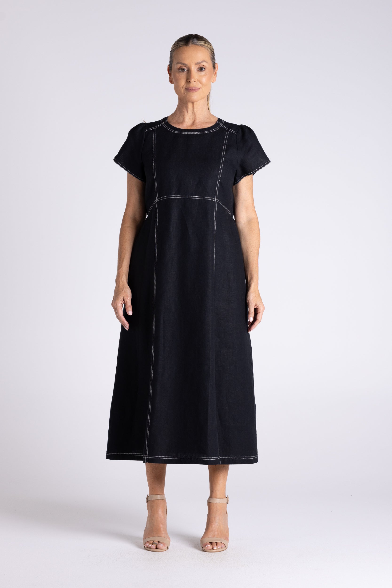 Two T's Mary Midi Dress - Black