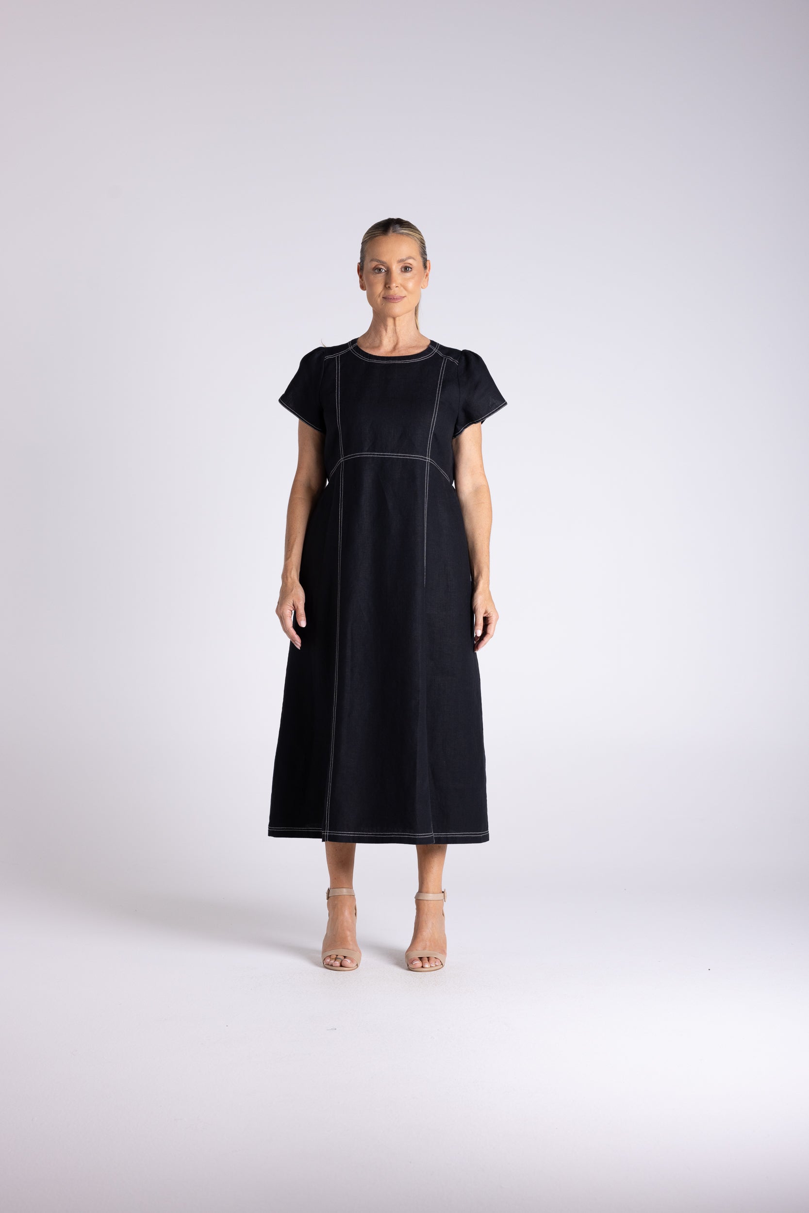 Two T's Mary Midi Dress - Black