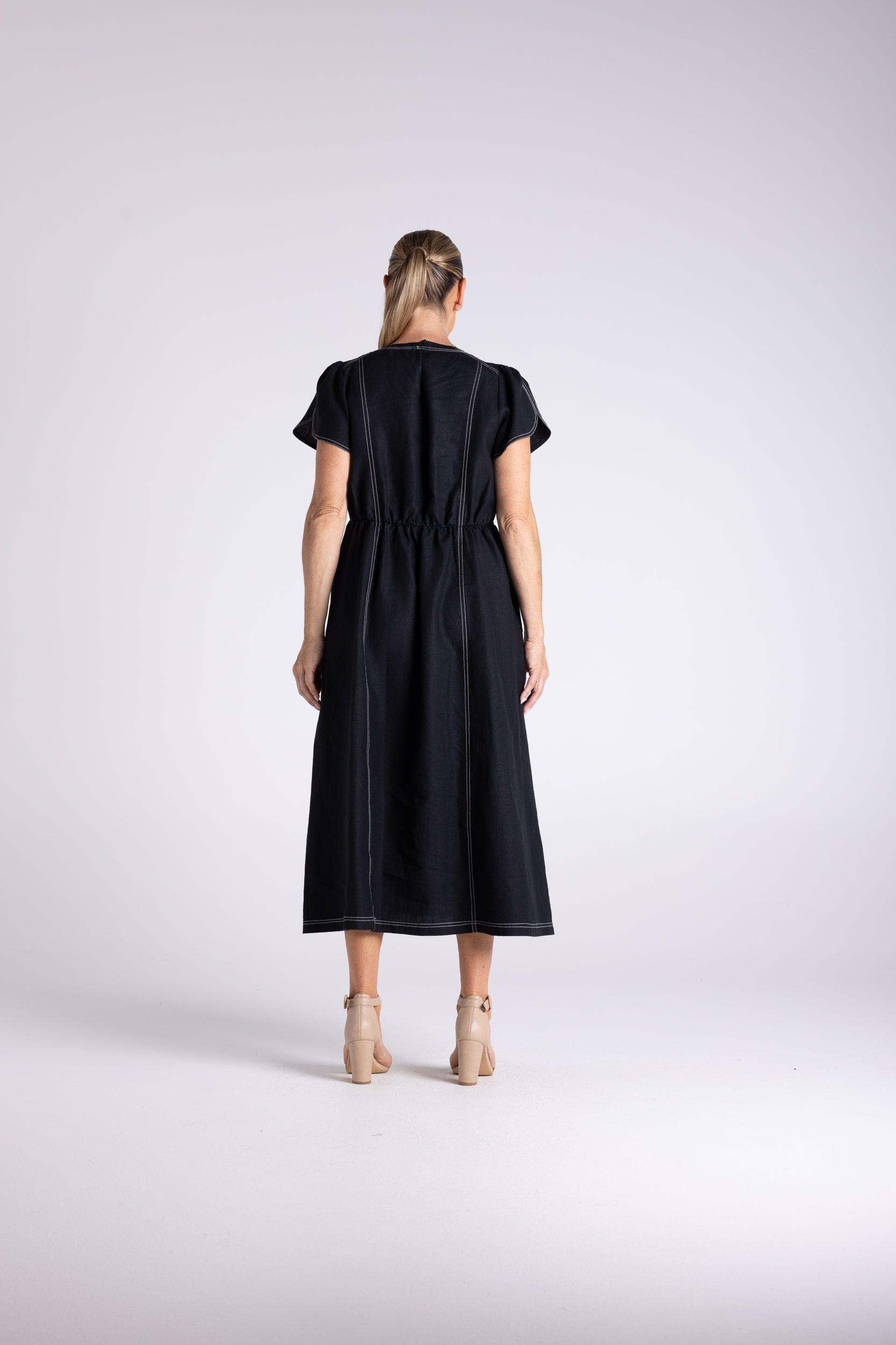 Two T's Mary Midi Dress - Black