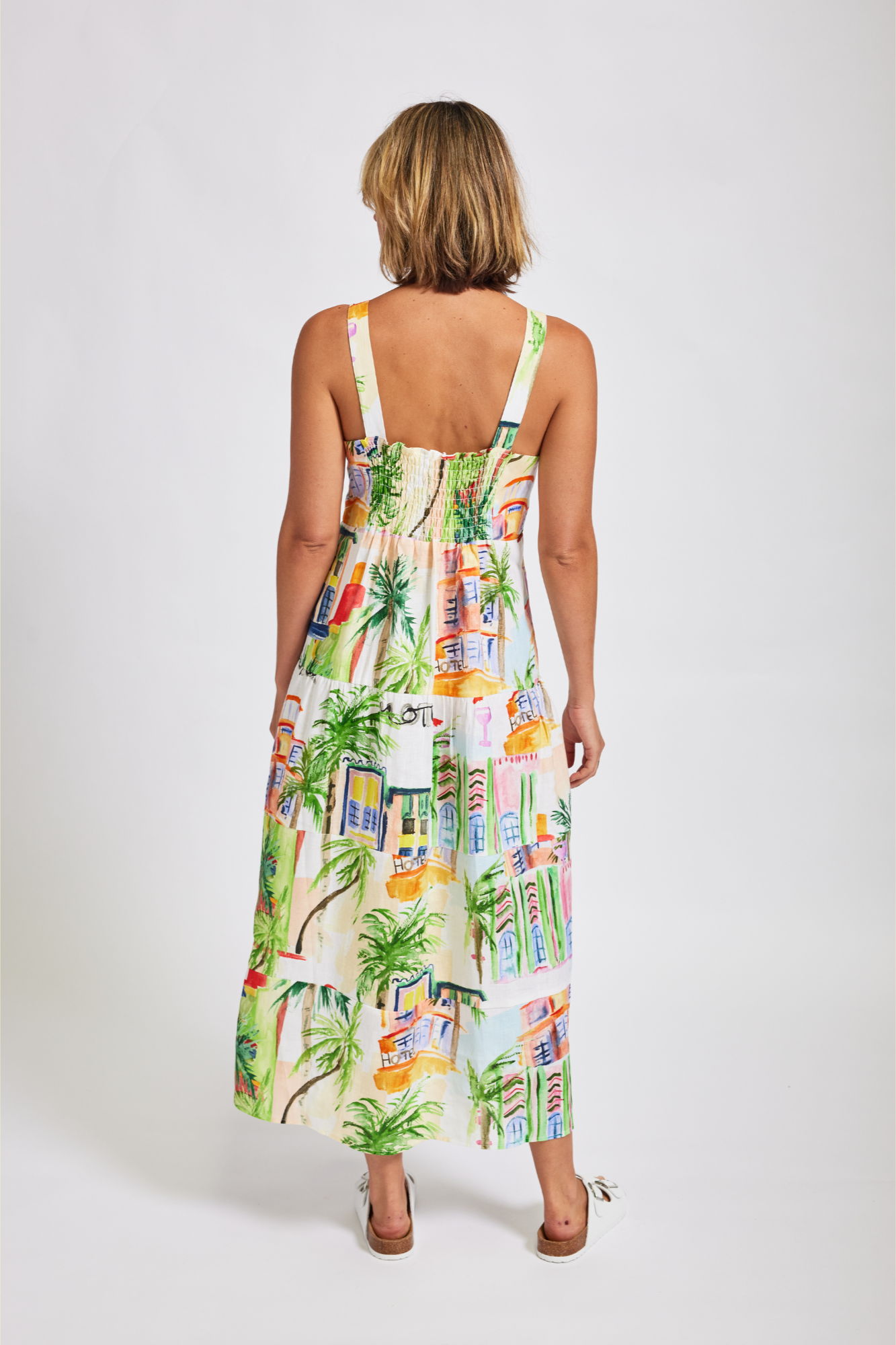 Wear Colour Sleeveless Tiered Maxi Dress - Motel Print