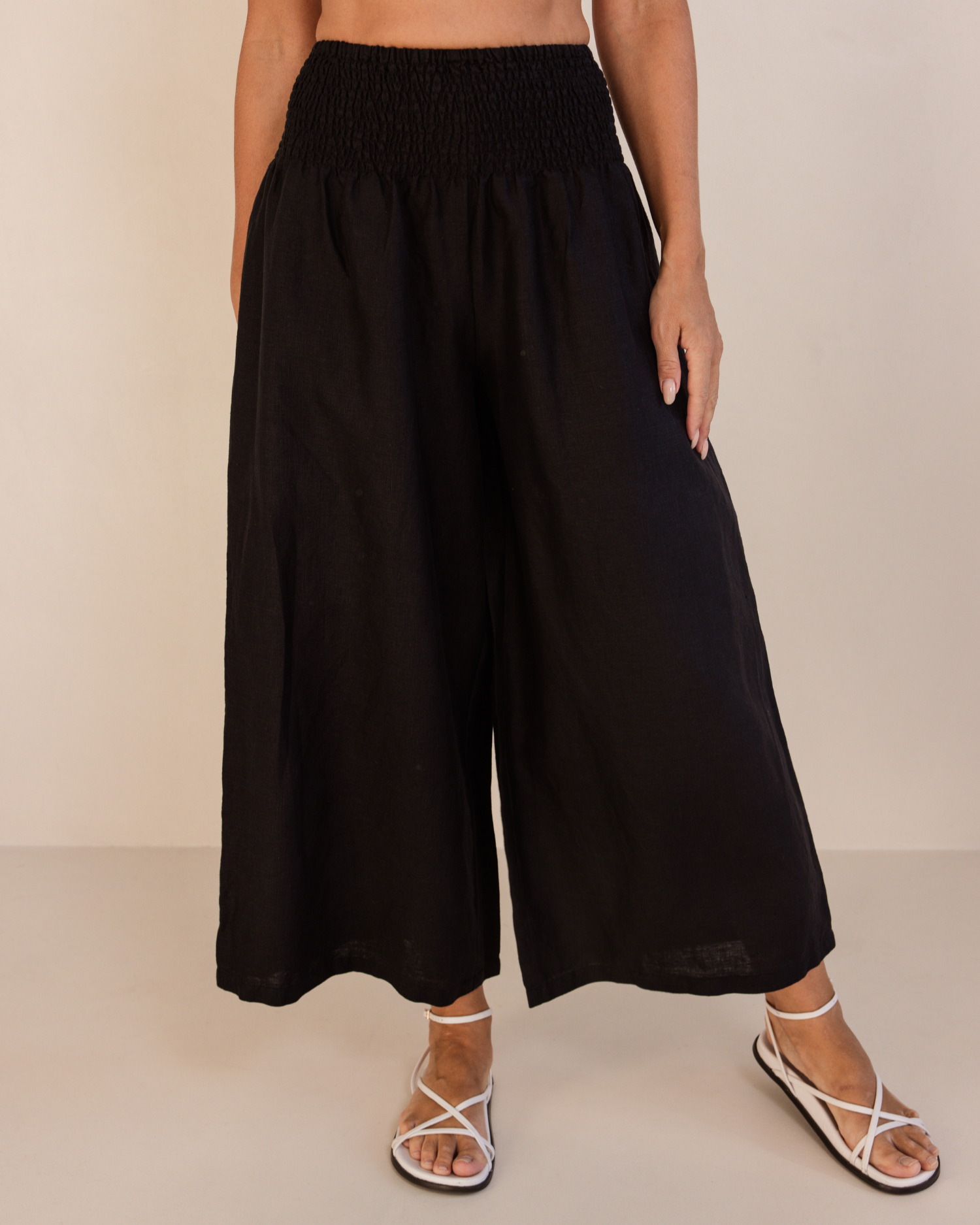 See Saw Shirred Waist Pant - Black