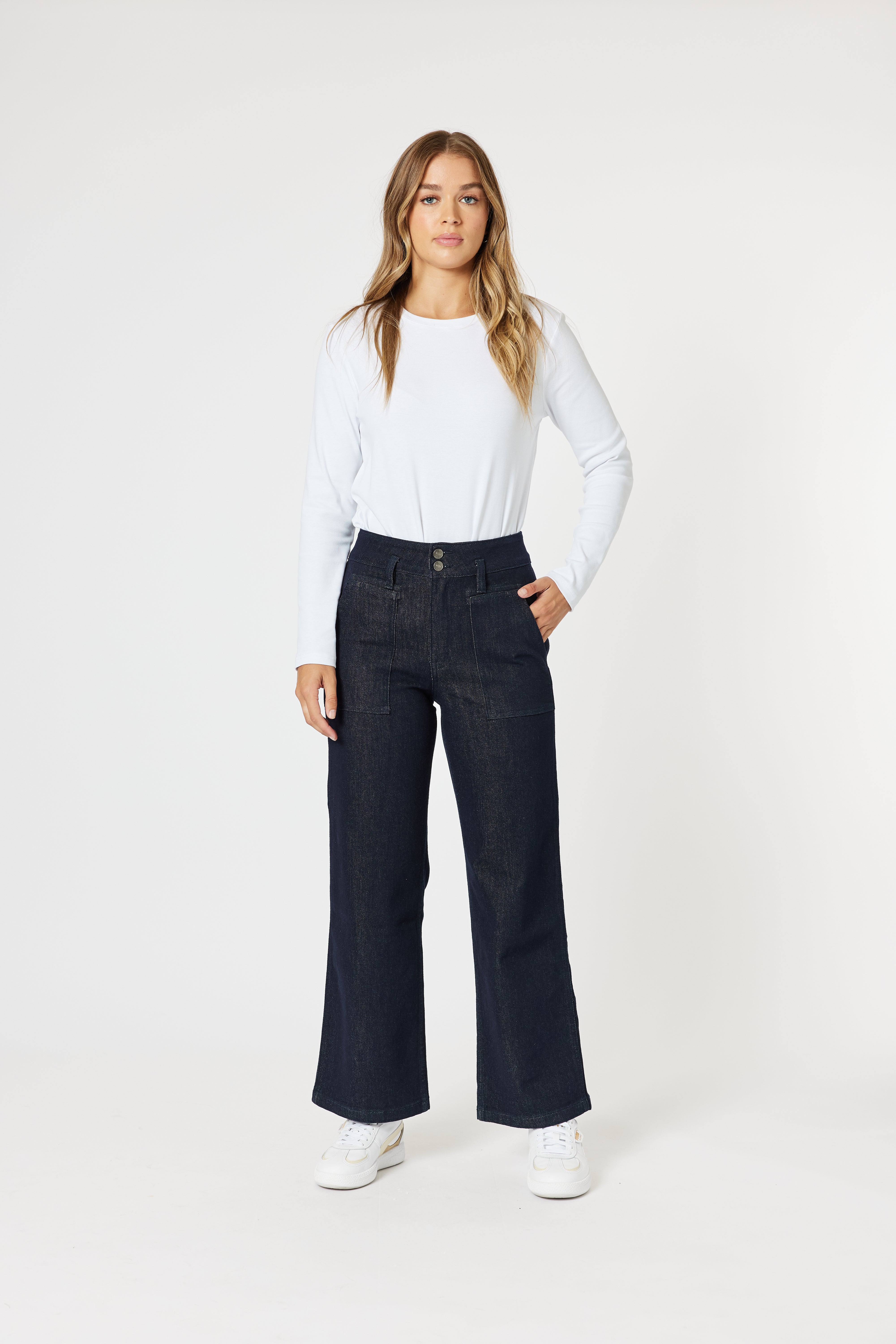 Gordon Smith Hudson High Rise Wide Leg Jean - Dark Denim