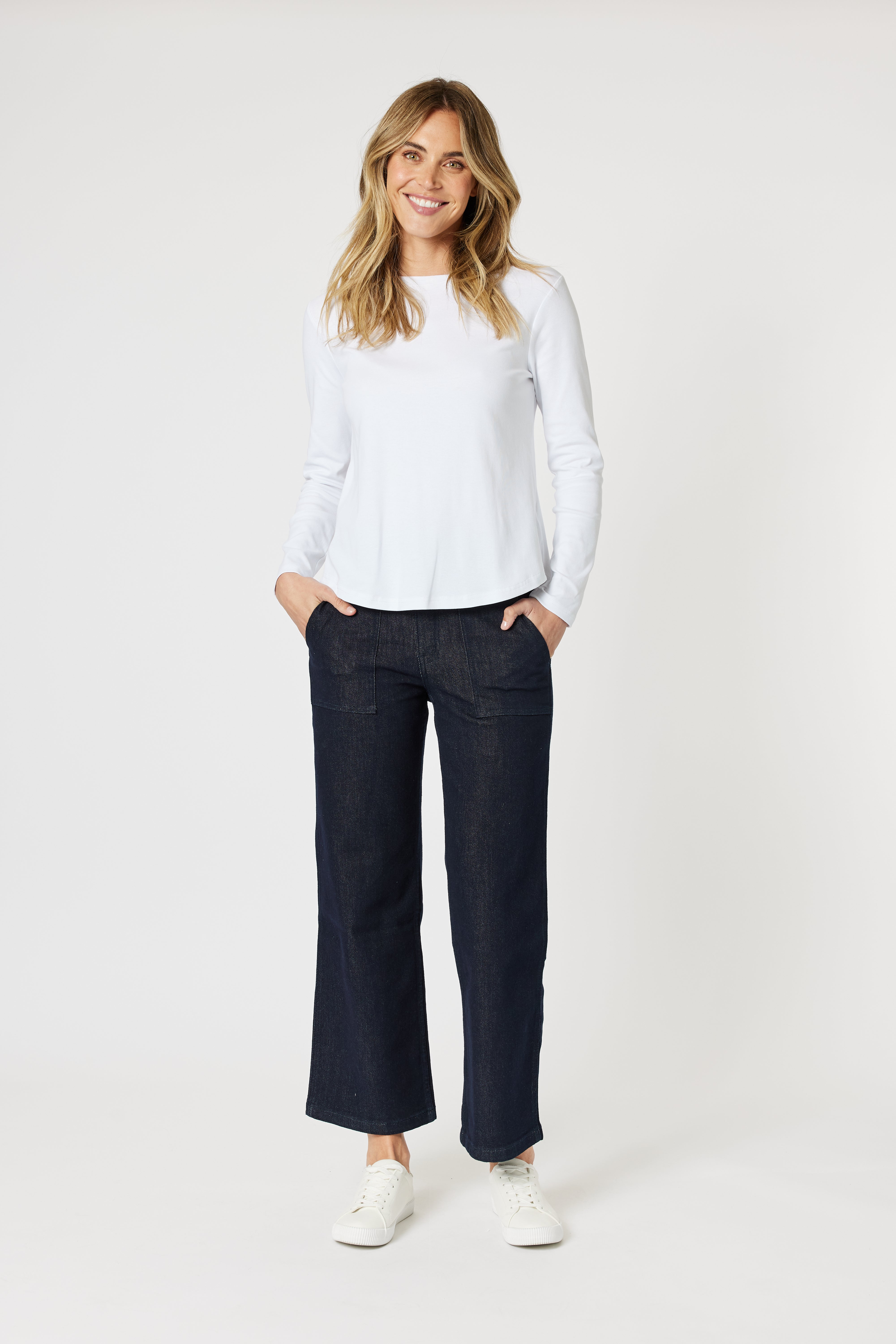 Gordon Smith Hudson High Rise Wide Leg Jean - Dark Denim