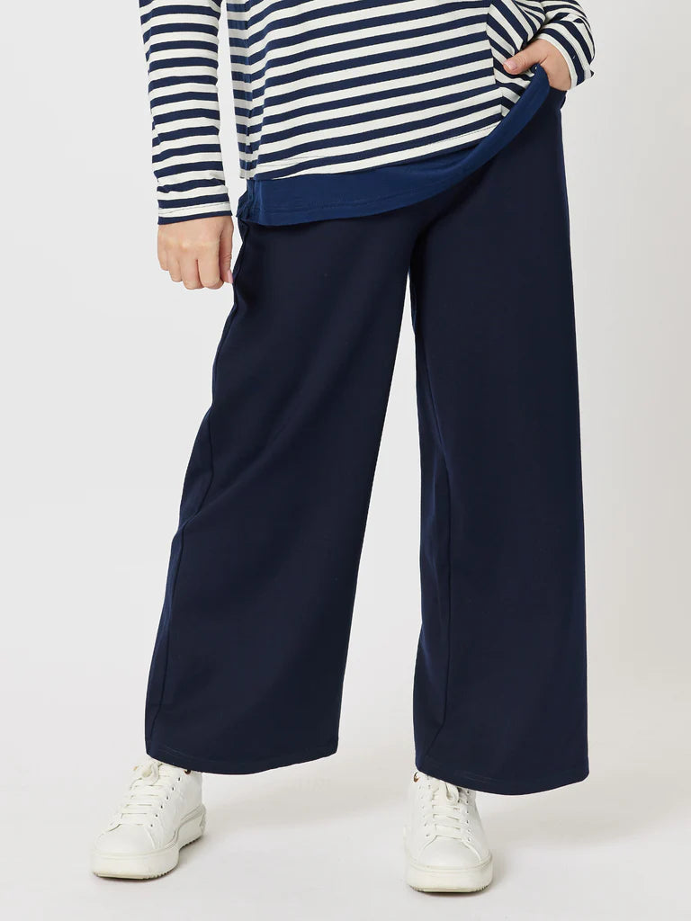 Clarity Kimmy Ponte Wide Leg Pant - Navy