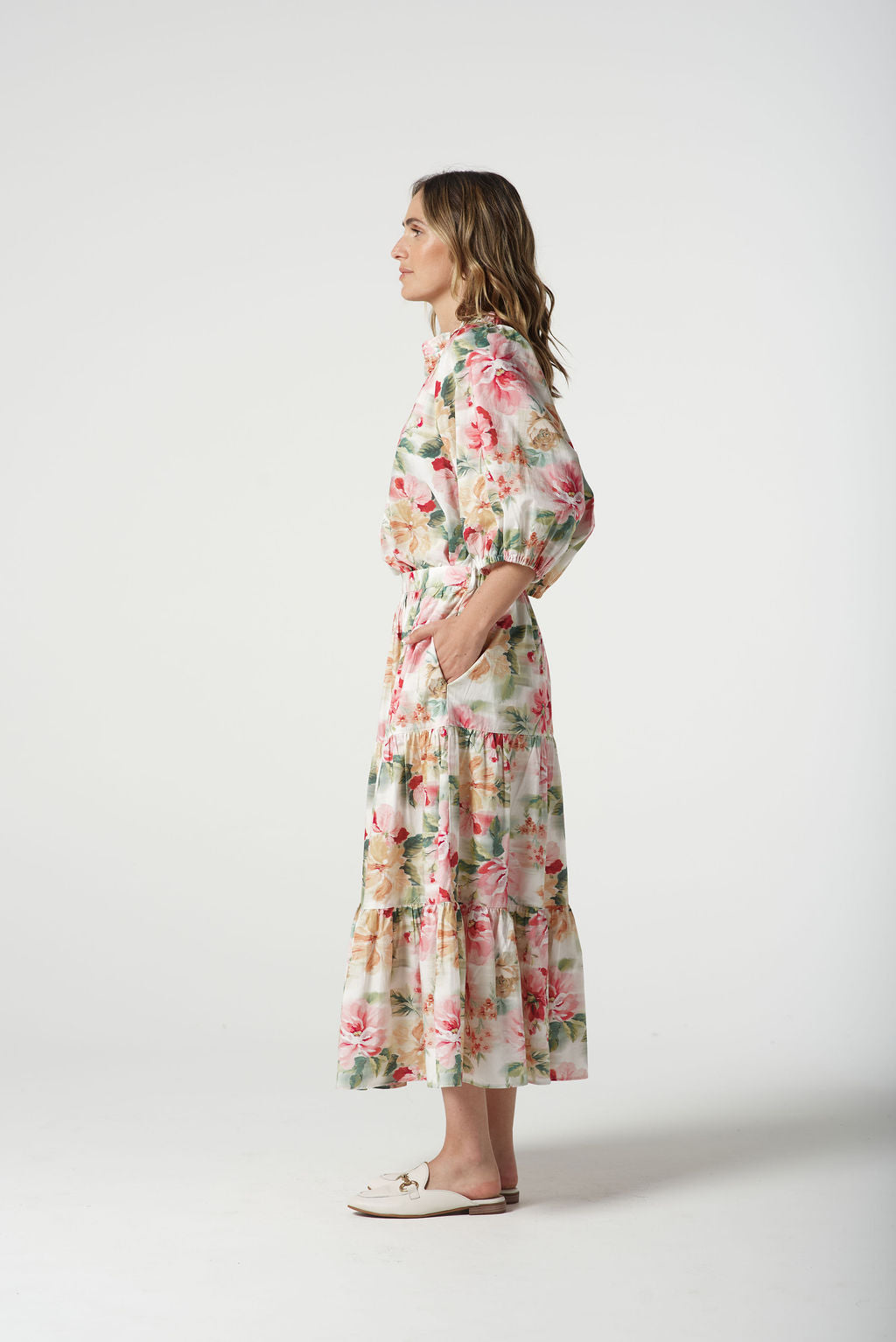 Goondiwindi Cotton Gather Cotton Blouse - Blurred Floral