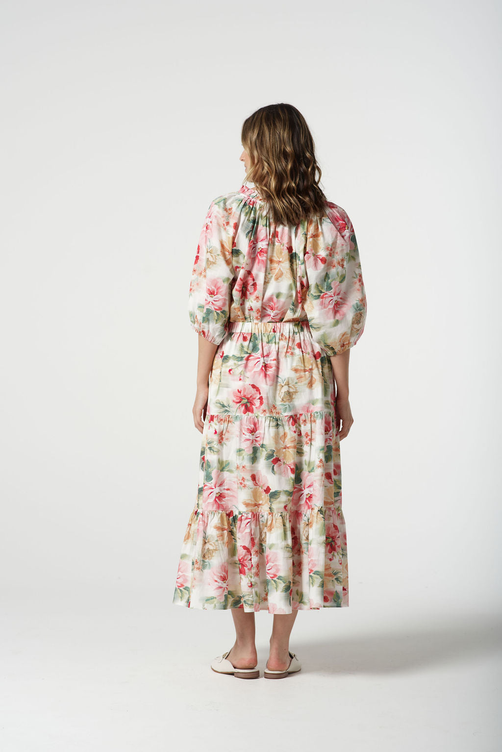 Goondiwindi Cotton Gather Cotton Blouse - Blurred Floral