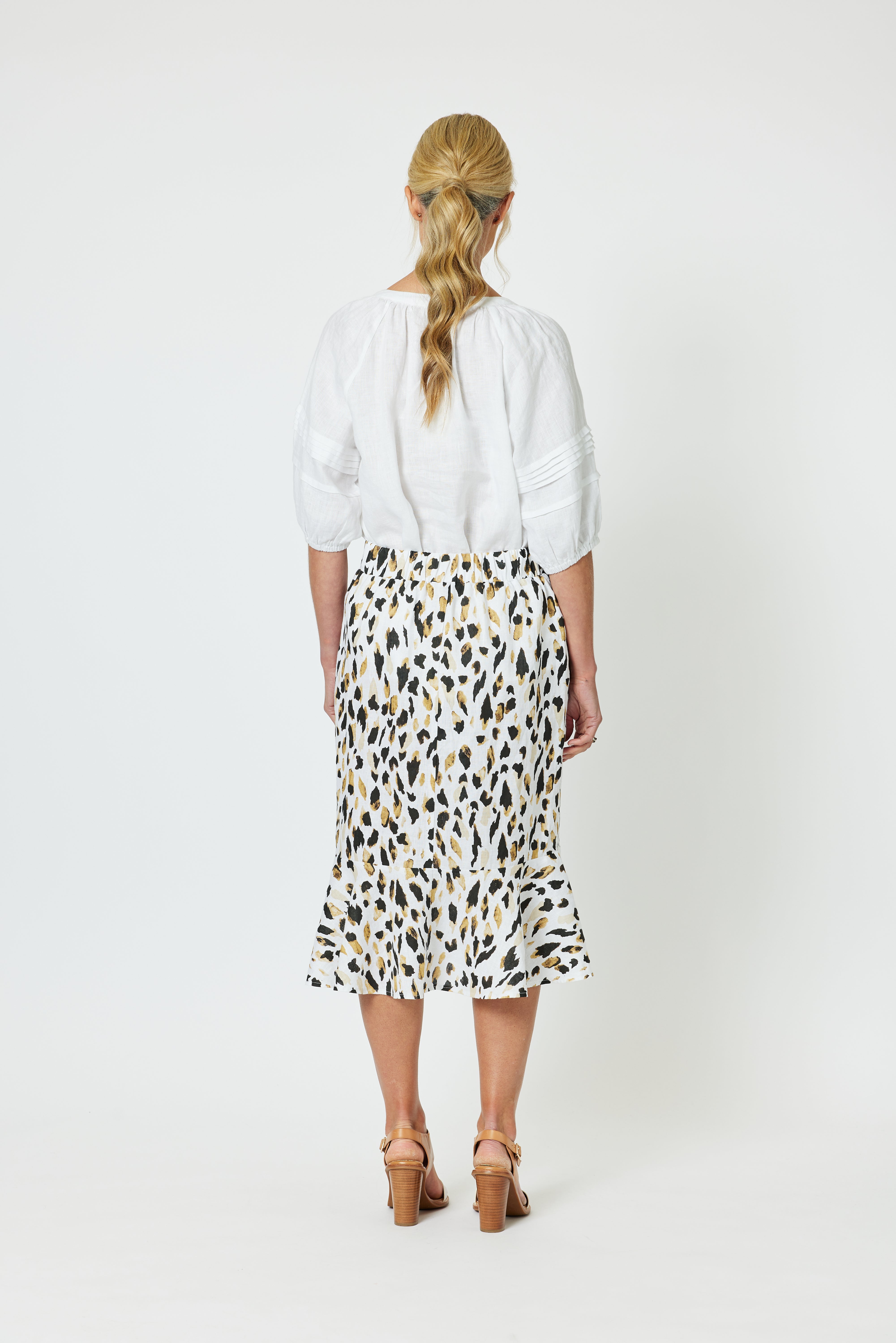 Gordon Smith Urban Print Linen Skirt - Animal