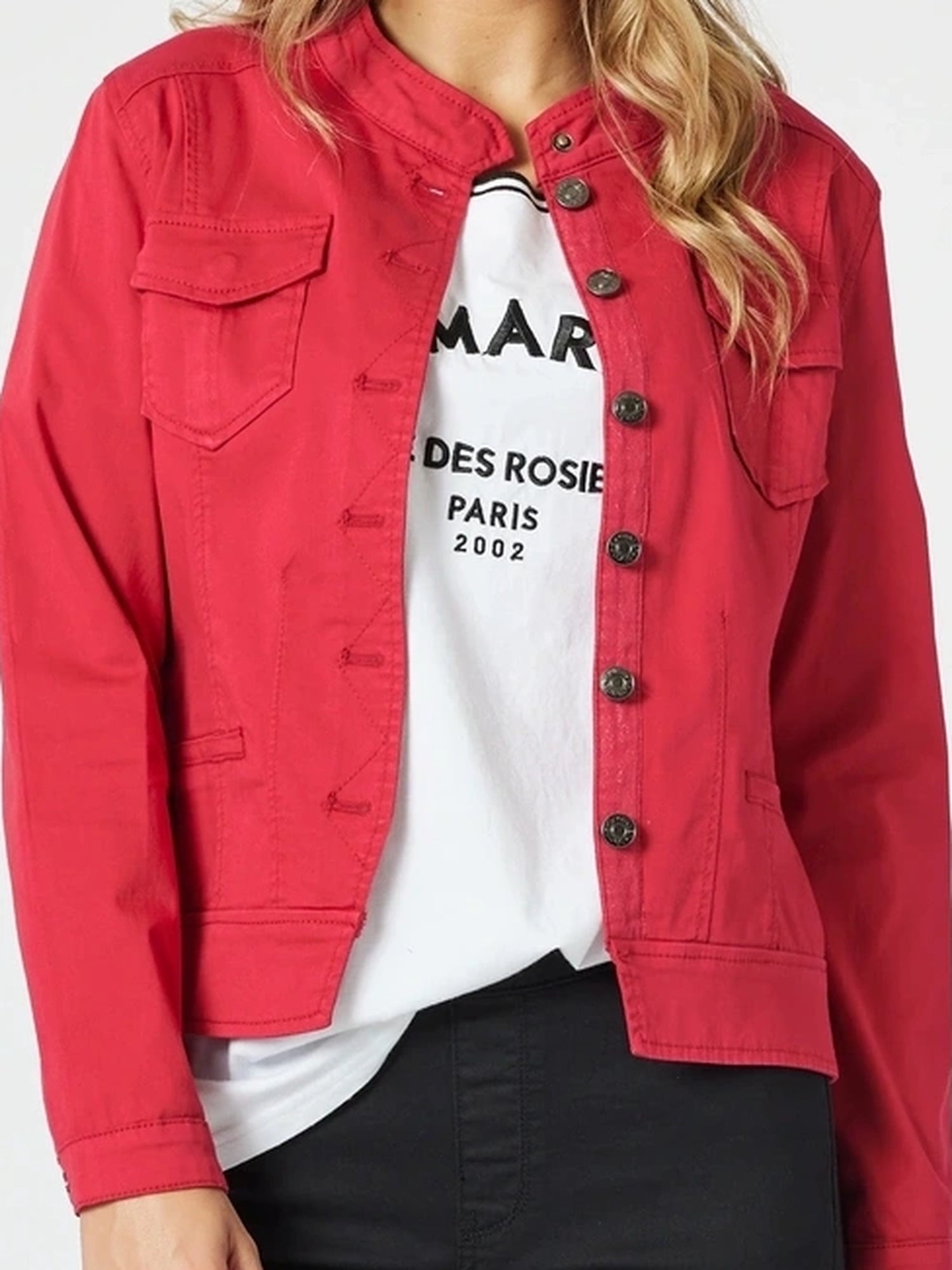 Threadz Maggie Denim Jacket - Red