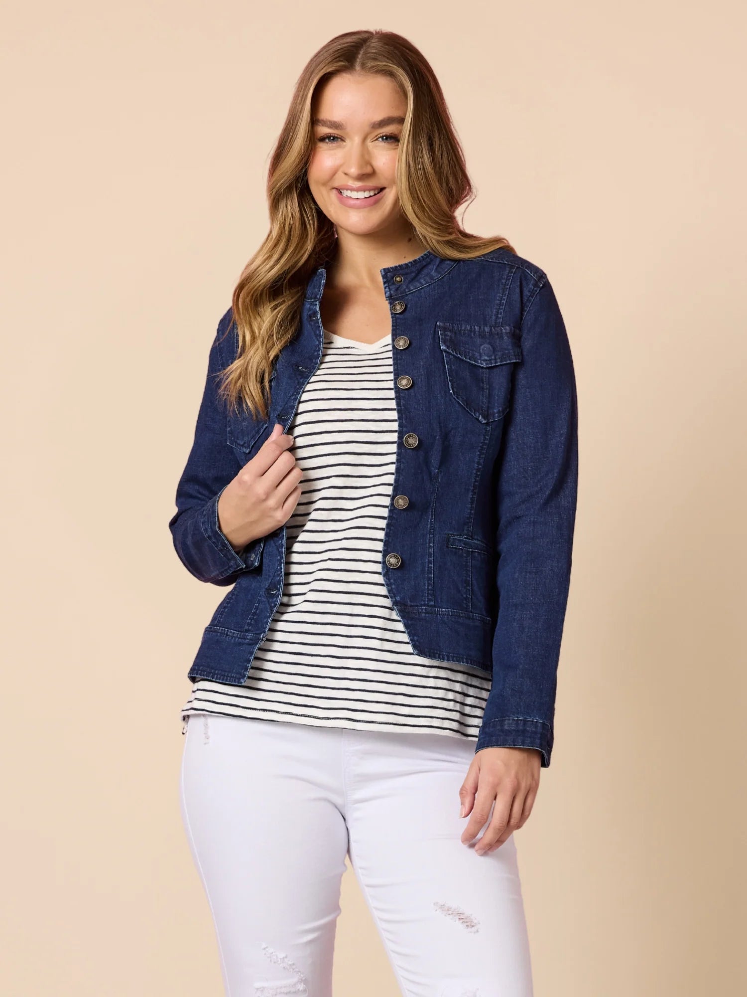 Threadz Maggie Denim Jacket - Dark Denim
