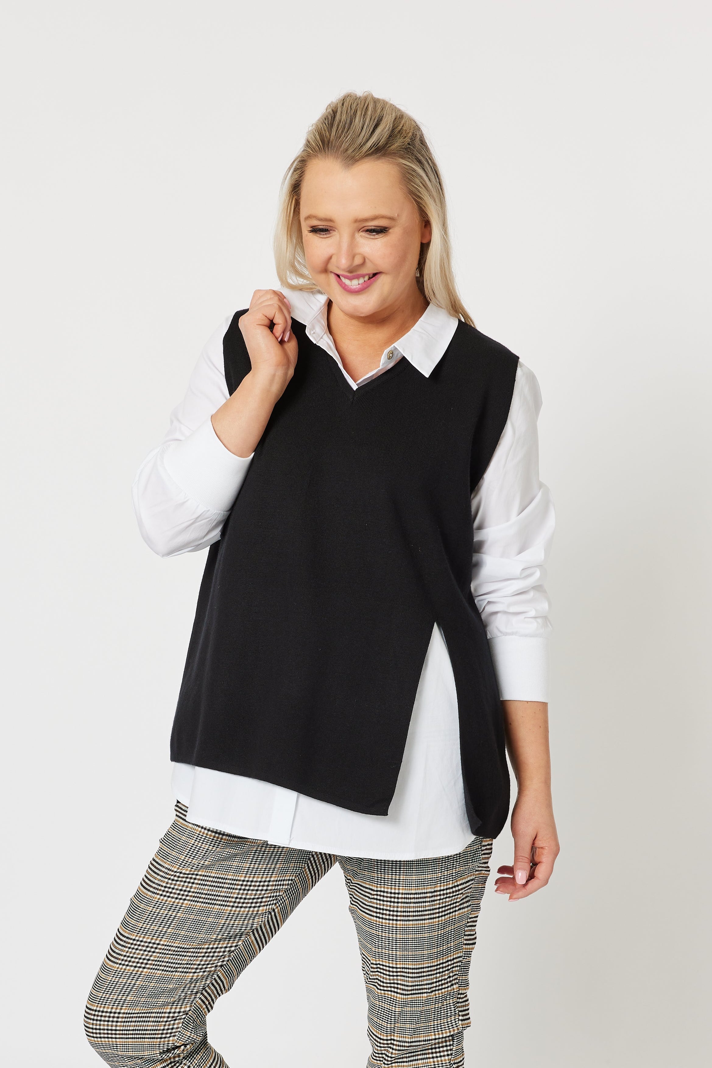 Threadz Vicky Vest - Black