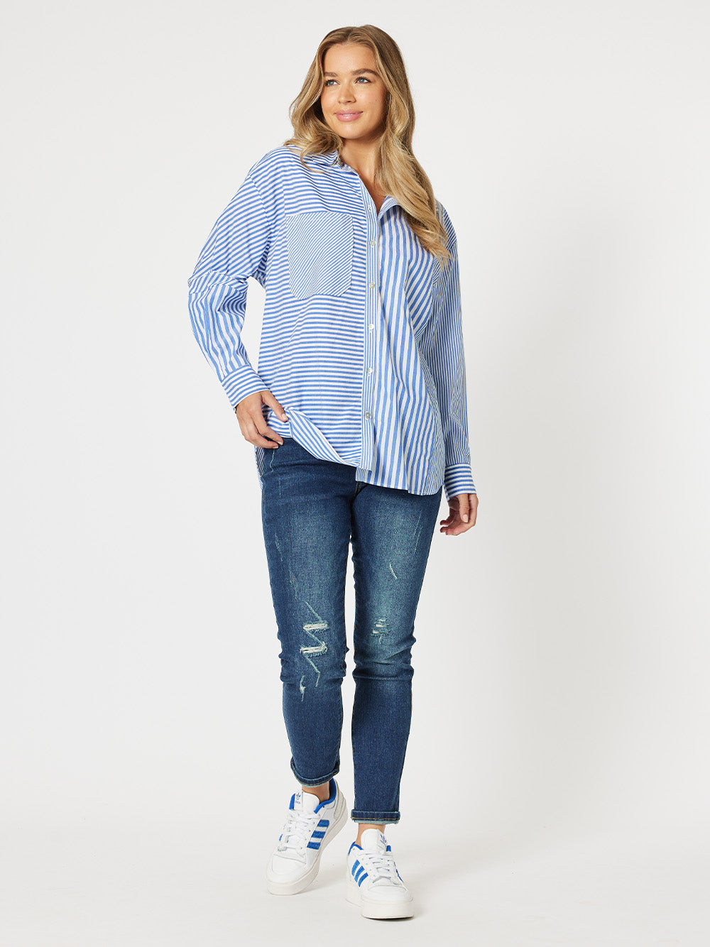 Threadz Hampton Stripe Shirt - Sapphire
