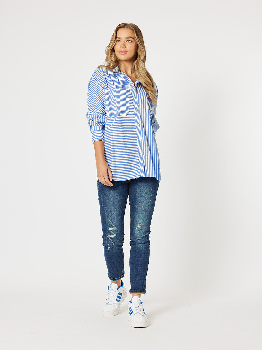 Threadz Hampton Stripe Shirt - Sapphire