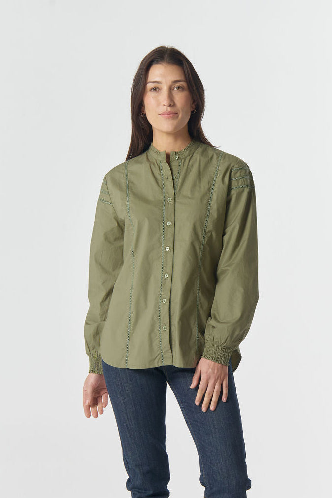 Goondiwindi Cotton Misty Cotton Blouse - Sage