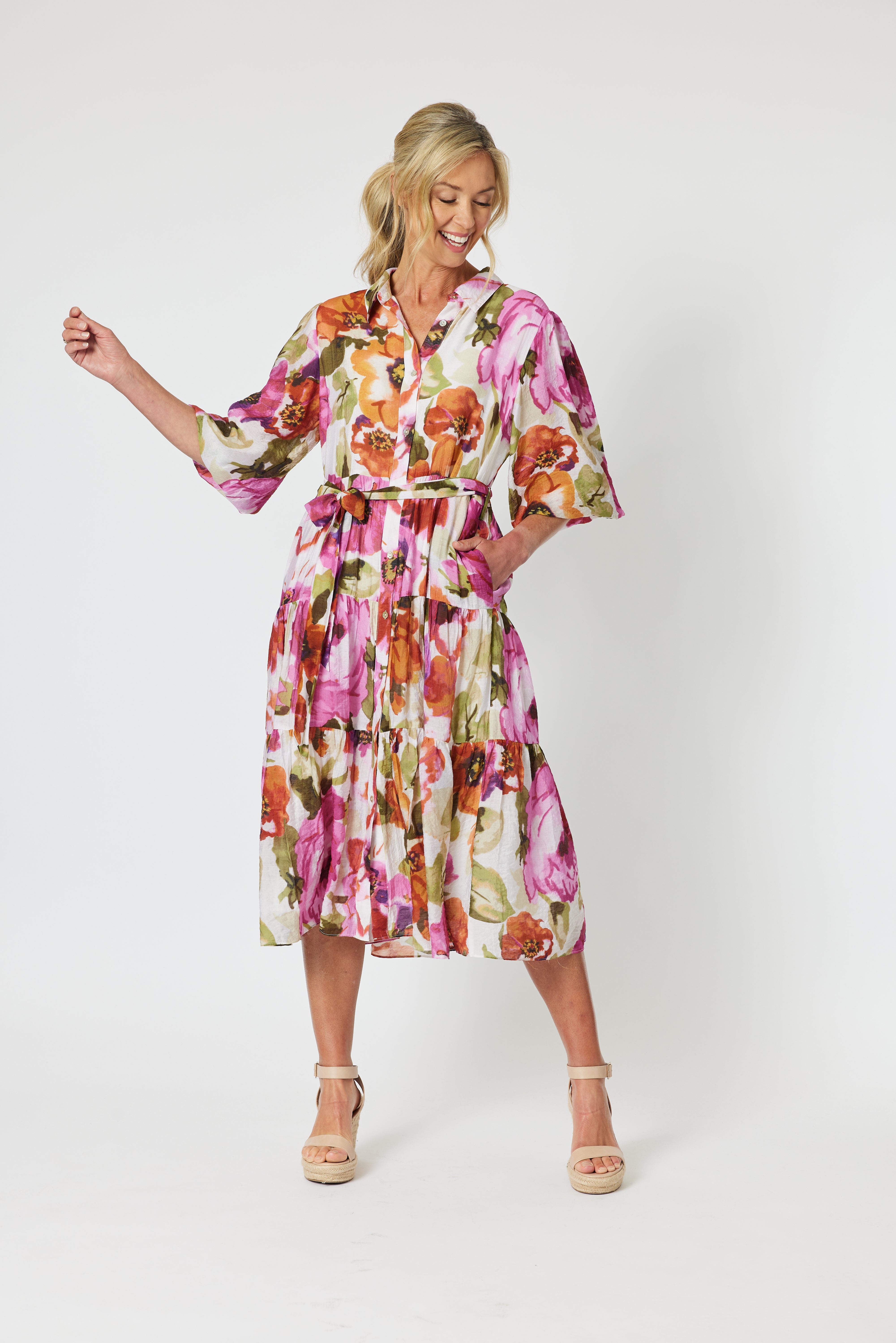 Gordon Smith Maui Floral Print Dress - Berry