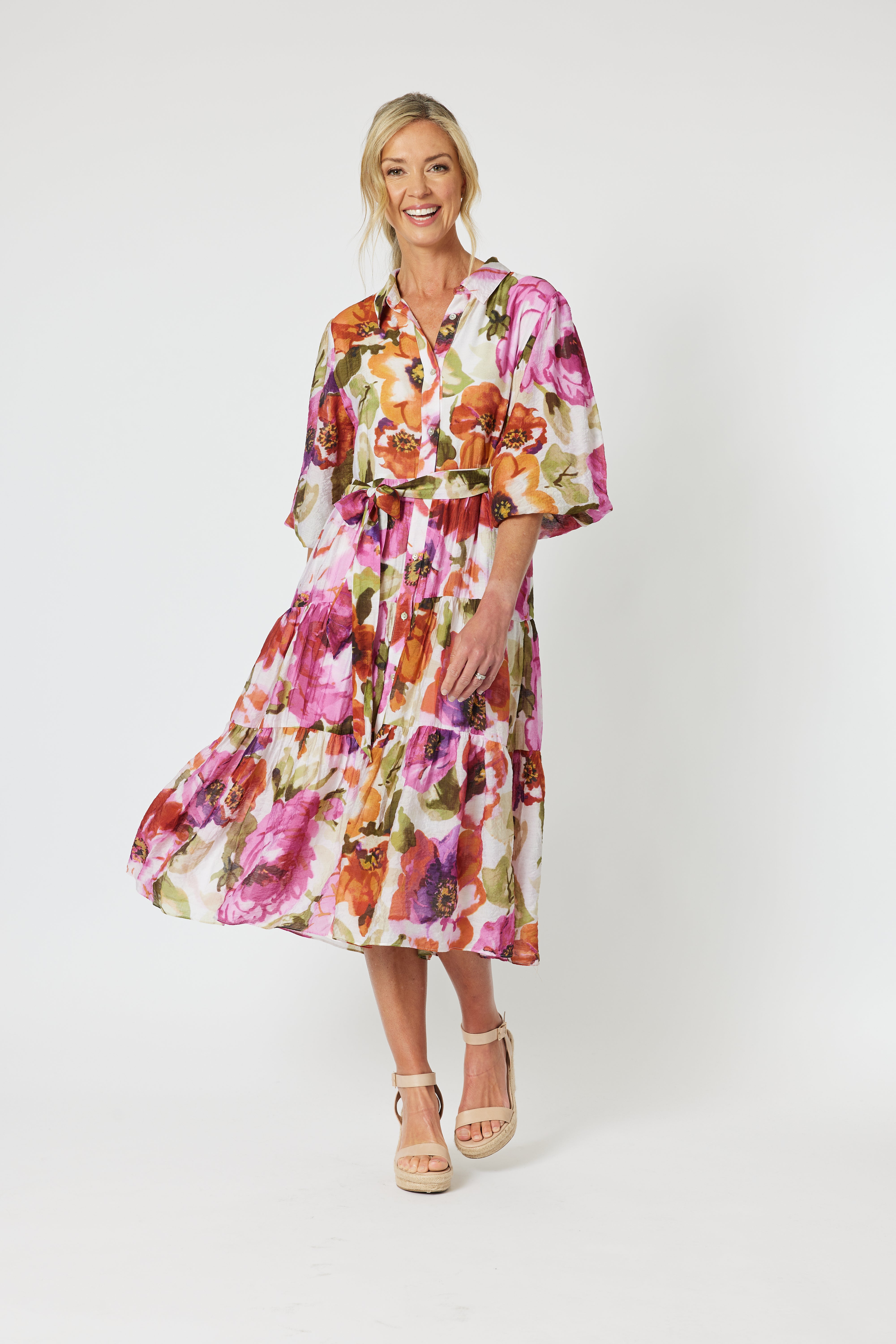 Gordon Smith Maui Floral Print Dress - Berry