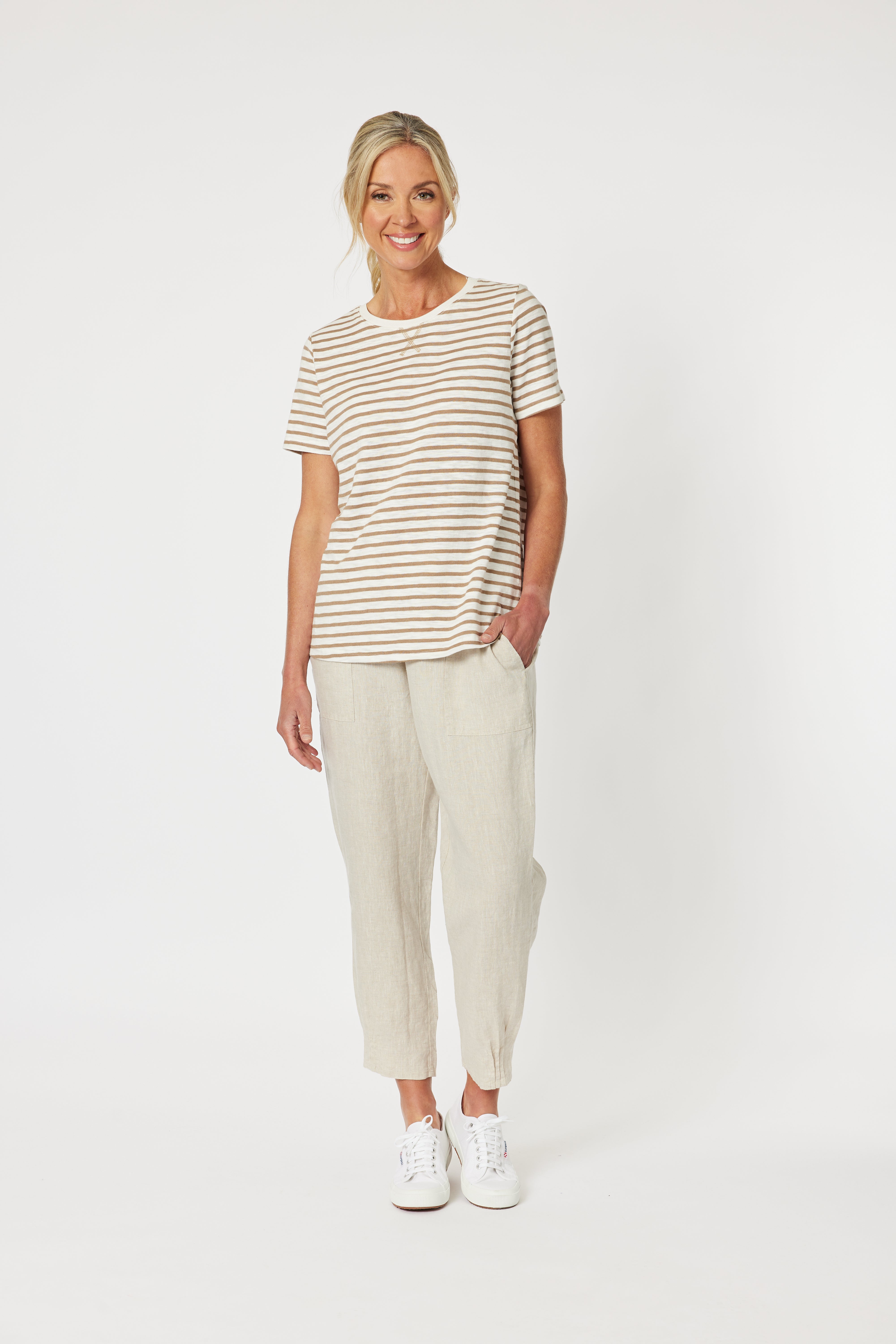 Gordon Smith Classic Stripe Tee - Natural