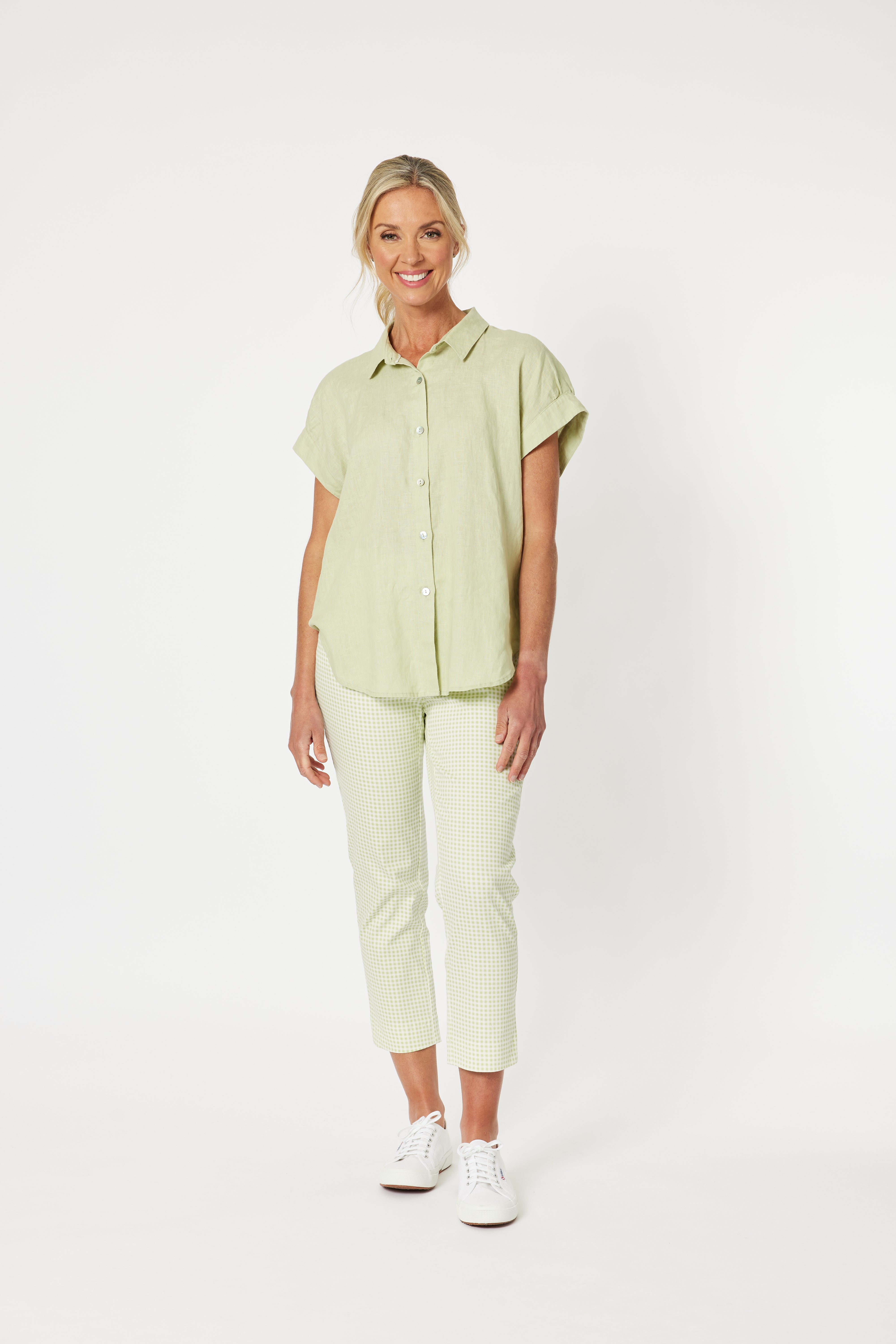 Gordon Smith Millie Linen Shirt - Celery