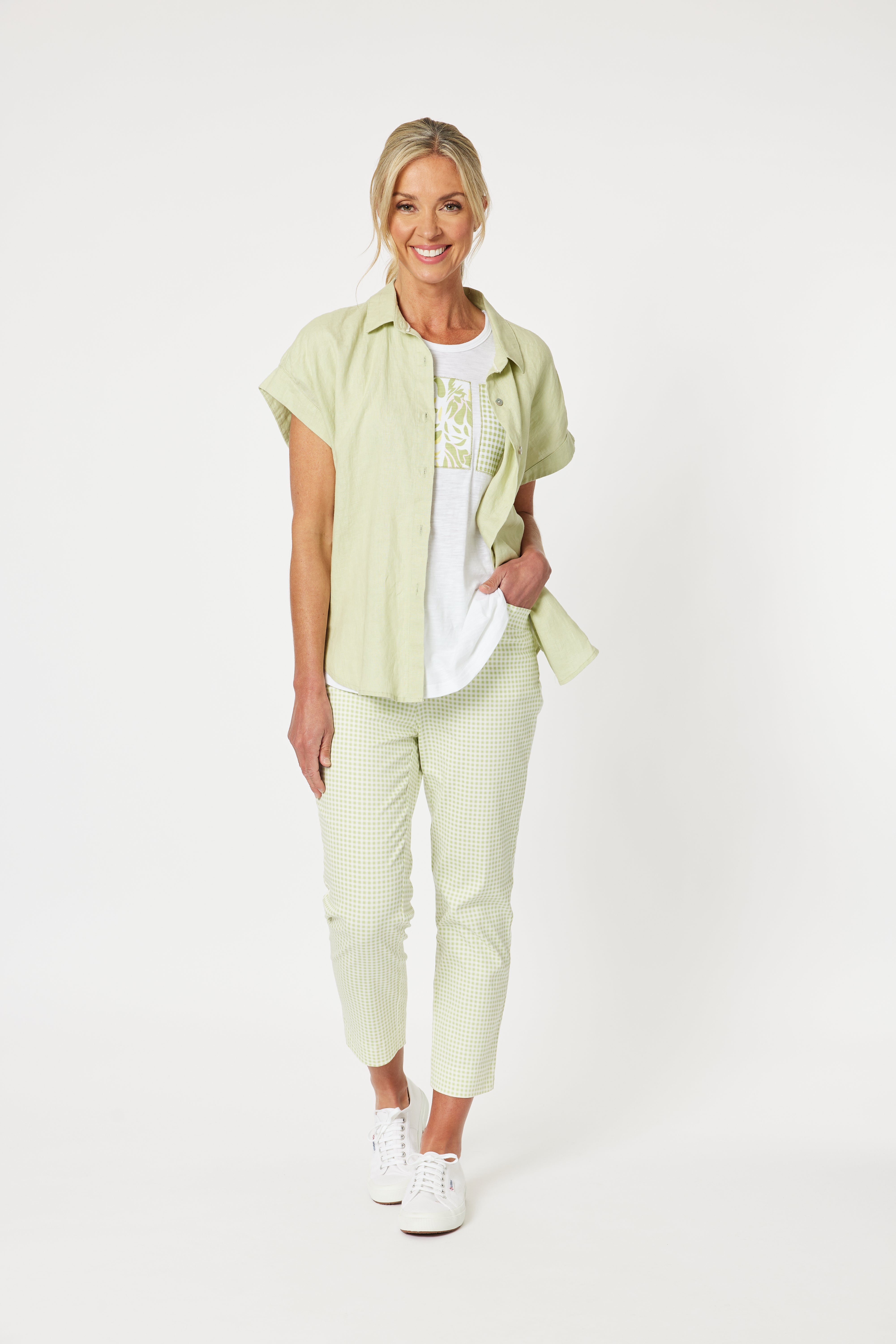 Gordon Smith Millie Linen Shirt - Celery