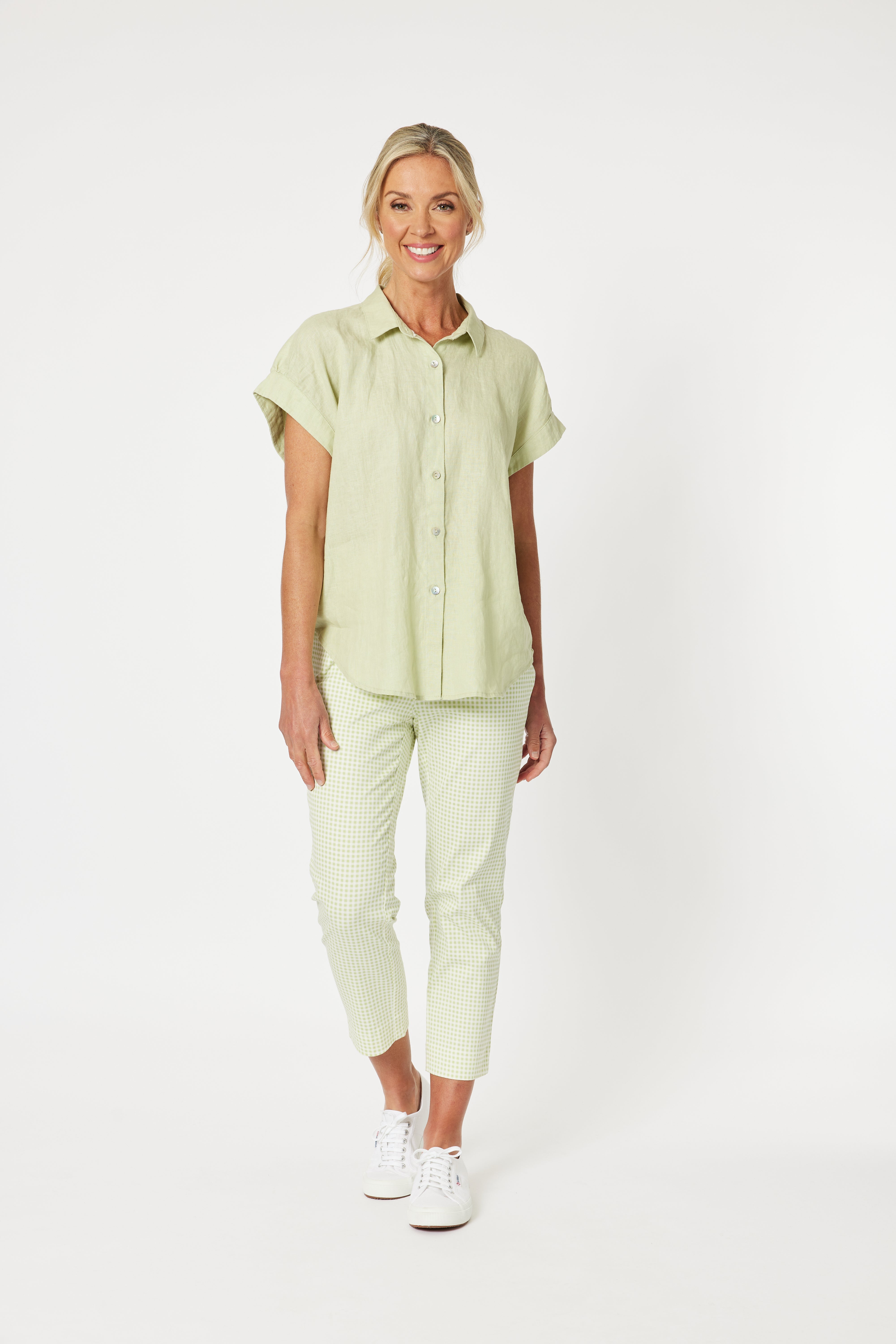 Gordon Smith Millie Linen Shirt - Celery