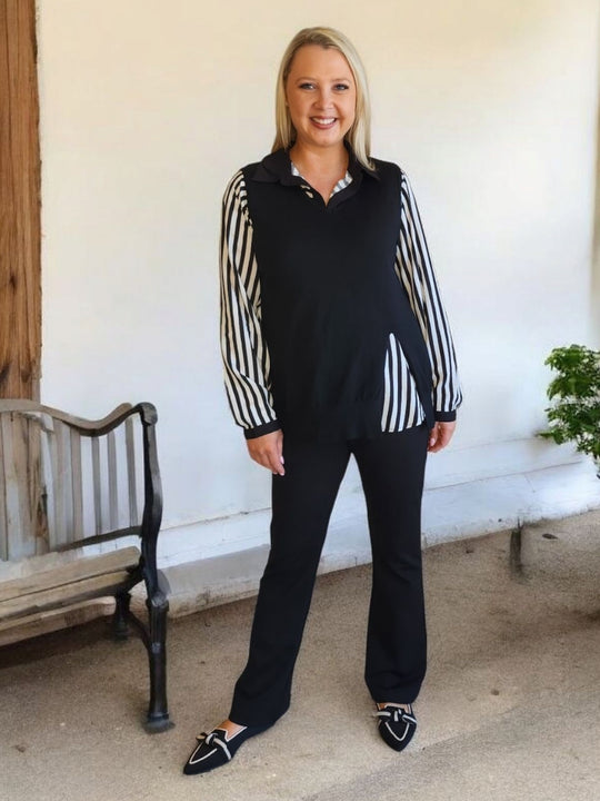Threadz Emmie Shirt - Black/White