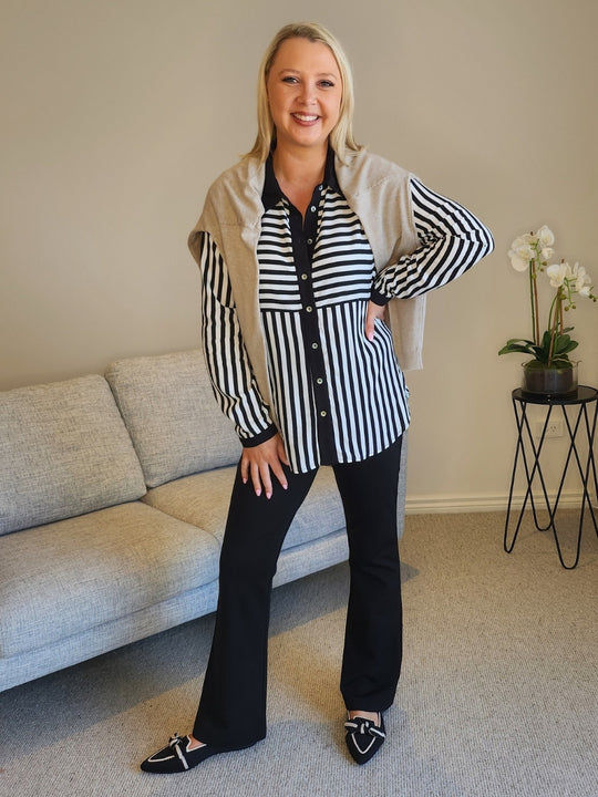 Threadz Emmie Shirt - Black/White