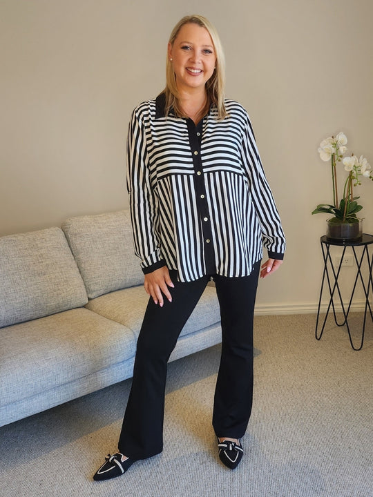 Threadz Emmie Shirt - Black/White