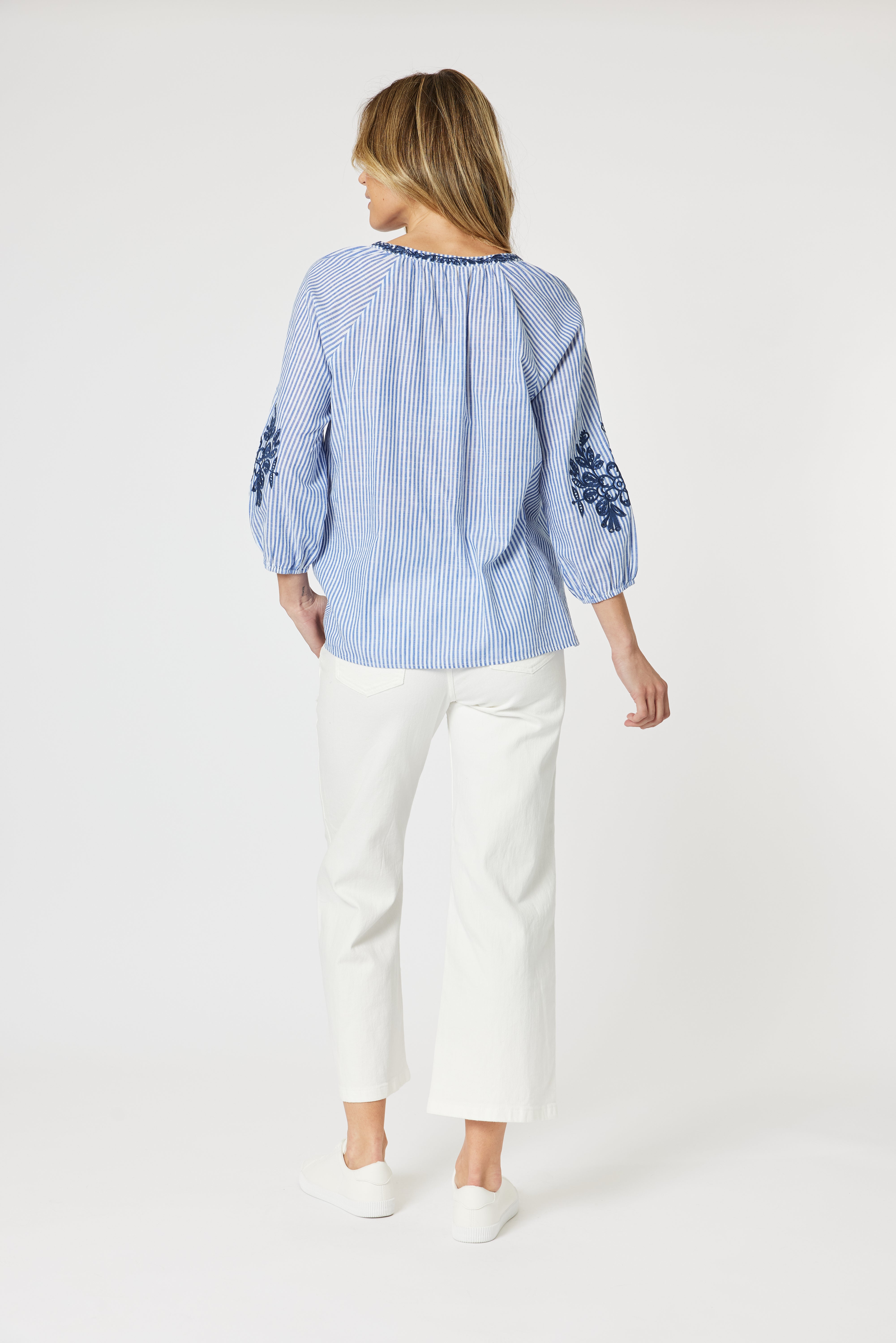 Gordon Smith Cottesloe Stripe Top - Blue/White