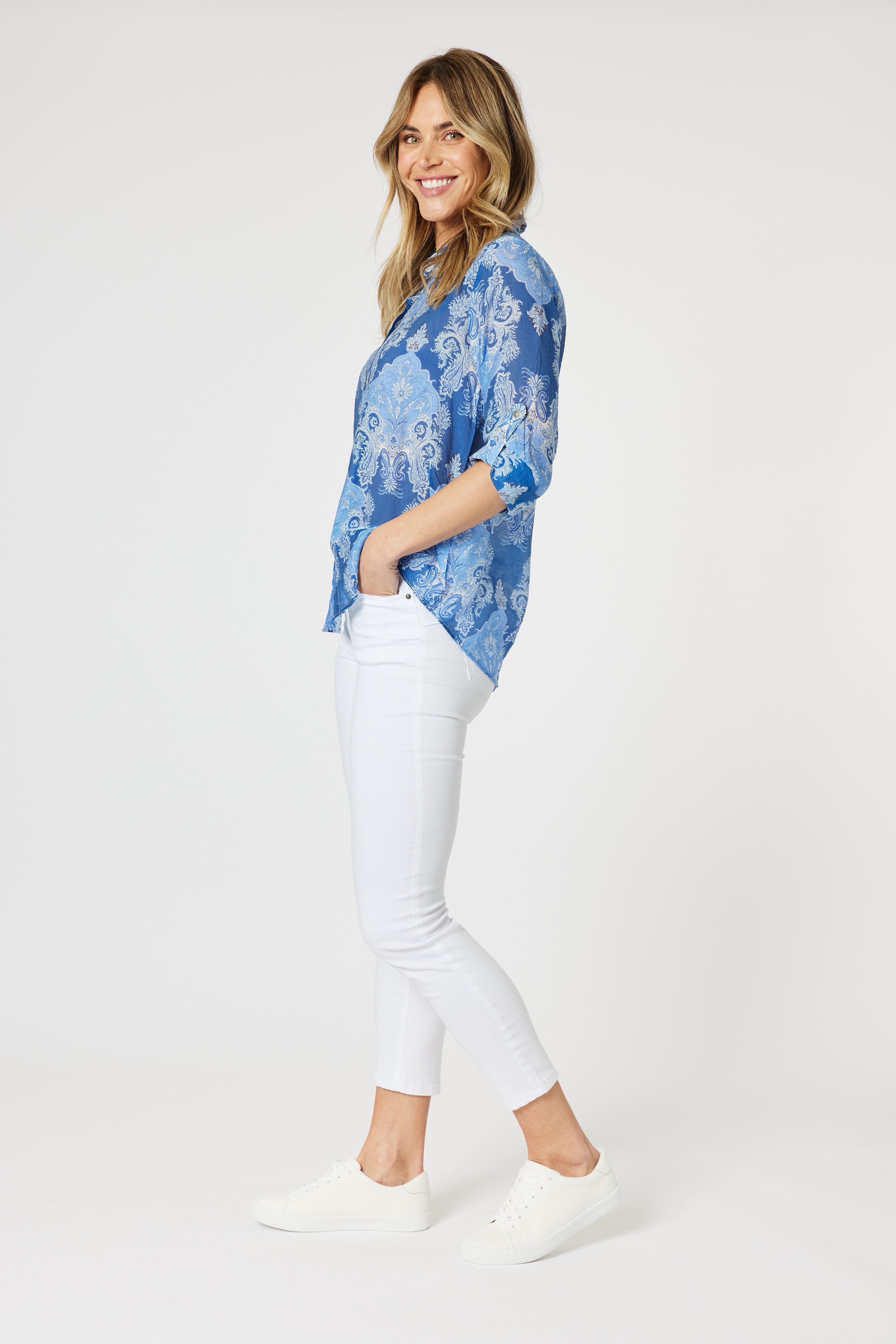 Gordon Smith Marine Print Shirt - Blue